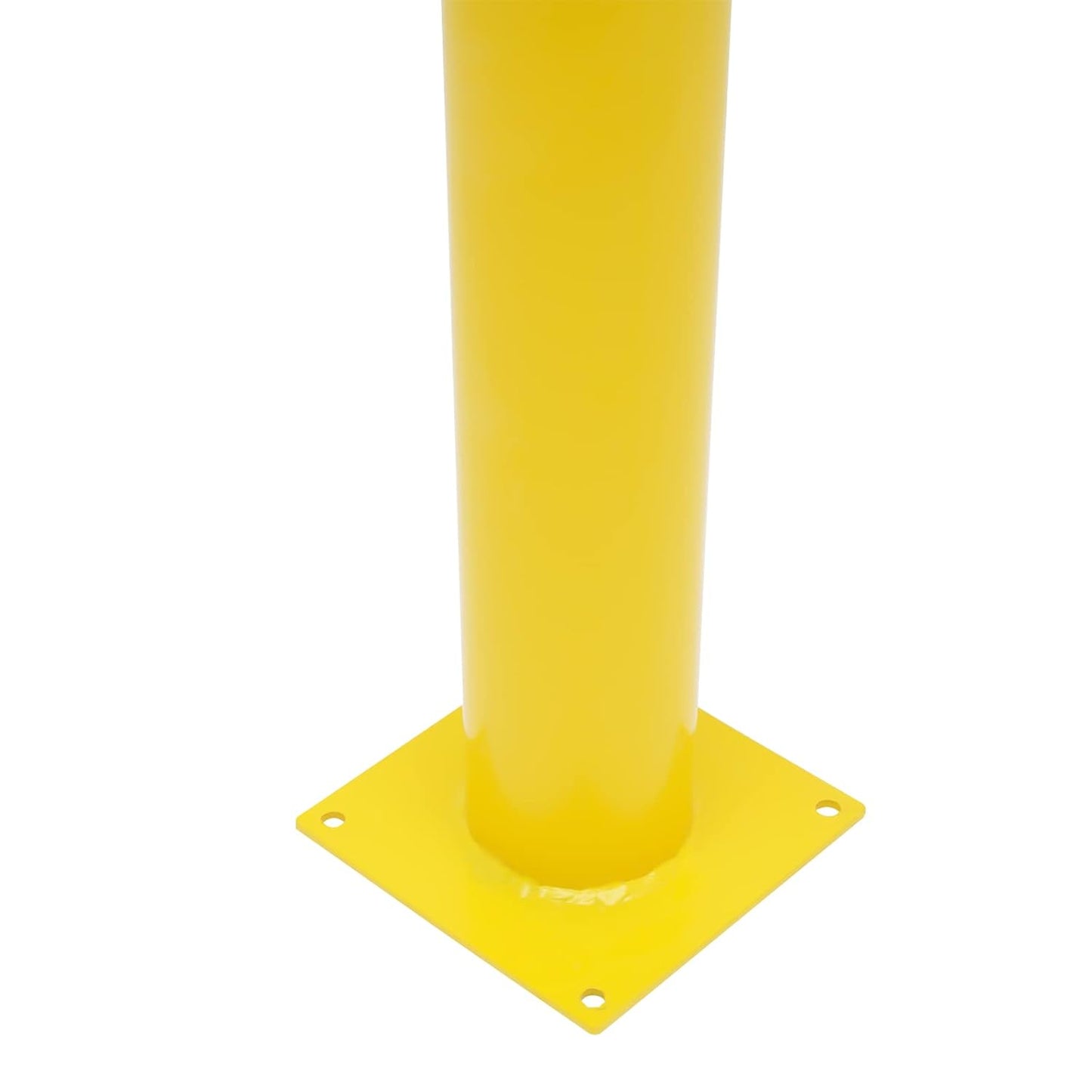 Safety Bollard Post 60'' Height Bollard Post Yellow Steel Pipe Parking Barrier with 4 Anchor Bolts for Driveway Traffic Control, Garage & Parking Lot (1, 60'' H x 4.5'' D)