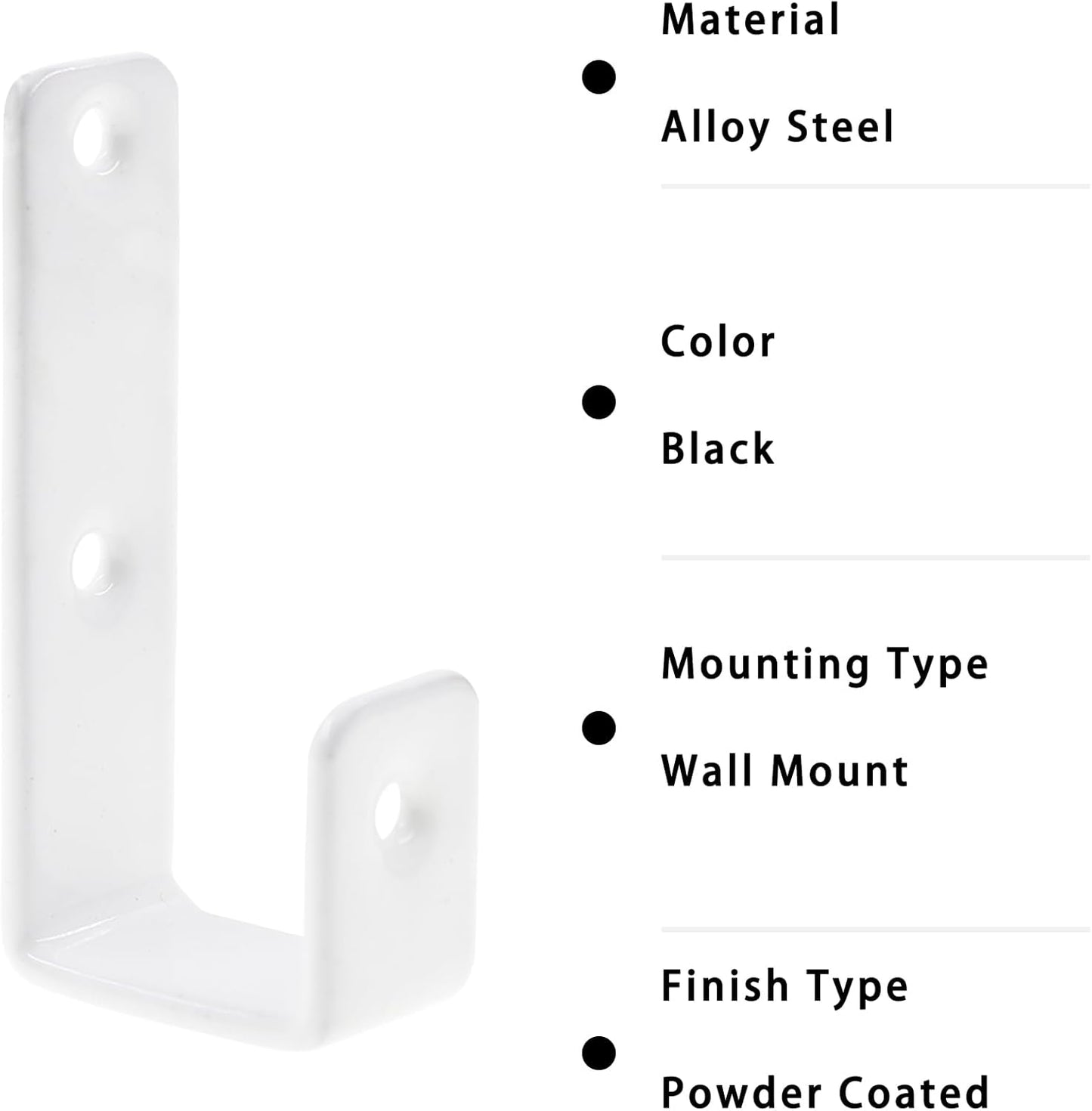 Bunk Bed Ladder Hooks Brackets, Iron Bed Ladder Hook,PVC Coated Angled Ladder Hooks,Heavy Duty Replacement Hardware Utility Hooks,Loft Garage Storage Hooks,J Brackets Hooks with Screws White