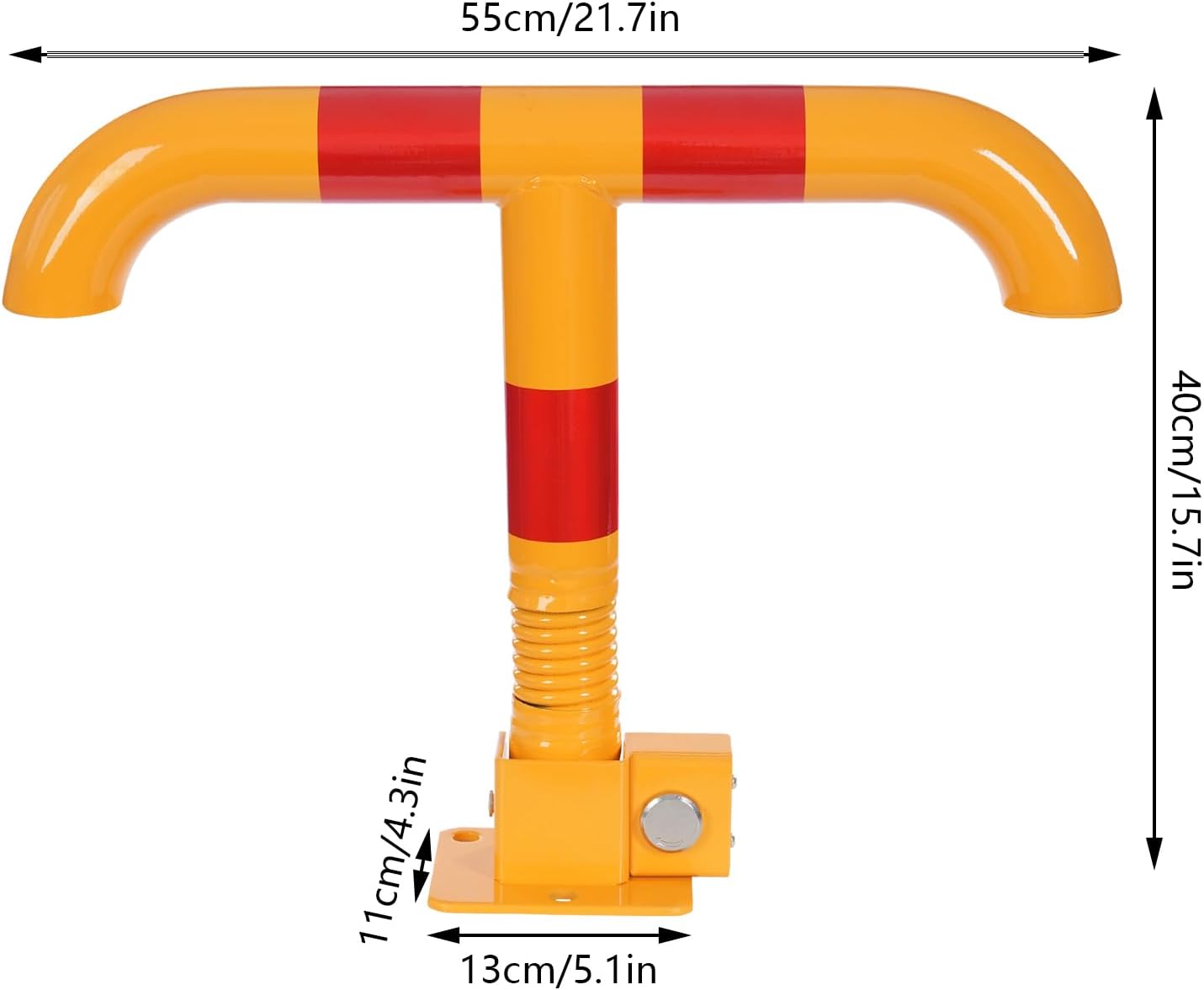 Parking Post and Base With Lock, T Shaped Parking Blocker Barriers Post Parking Blocker Parking Space Blocker, T-Type Parking Lock Personal Garage Driveway Barrier Safety Parking Barrier Traffic Pole