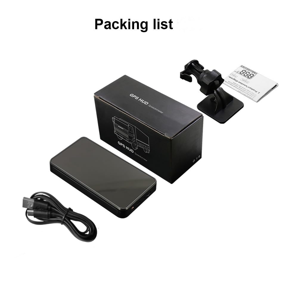 Digital GPS Speedometer Heads Up Display for Cars New HUD MPH Odometer Trip Meter for Trucks Golf cart All Vehicles, 4.5 inch Big Screen, USB Cable Plug & Play (C80)