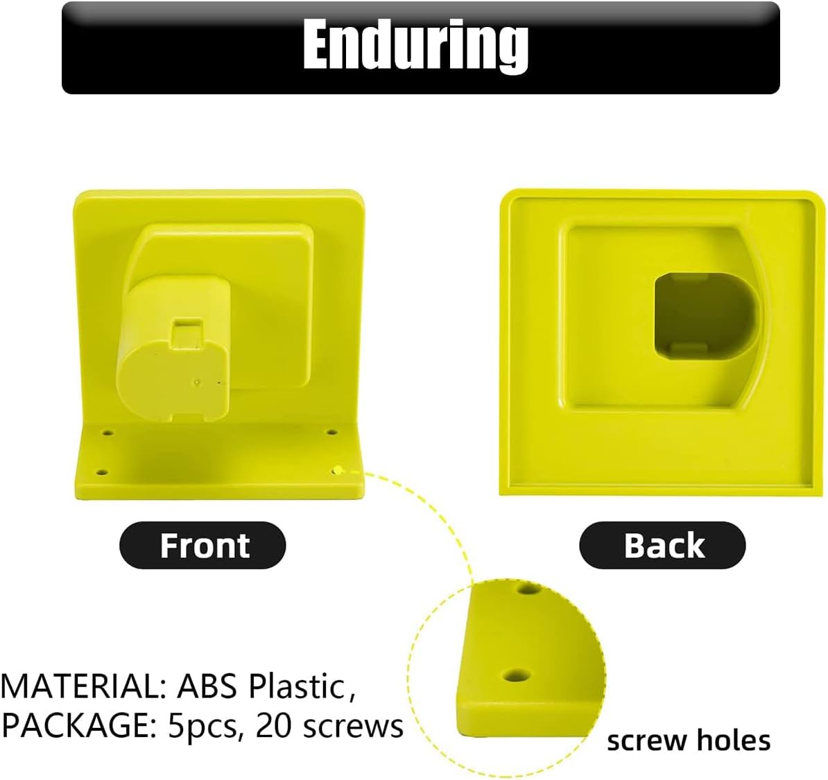 5Pcs Tool Mount Holder Plastic Electric Tool Battery Dock Compatible with 18V Battery Heavy Duty for Workshop Garage