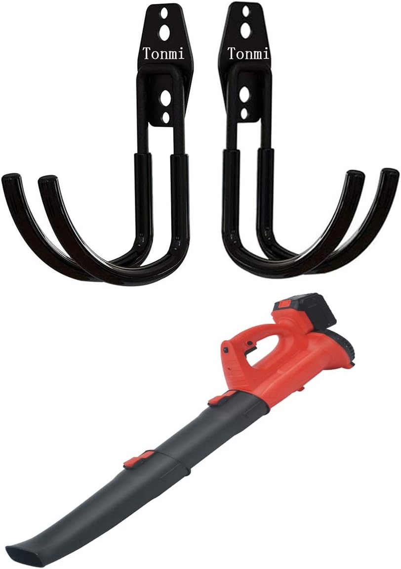2Pcs Leaf Blower Hanger for Garage, Chainsaw Holder Wall Mount, Power Hedge Trimmers Rack, Heavy Duty Chainsaws Hooks, String Trimmer Hangers, for Home/Garden Tools Organizers and Storage (Set of 2)