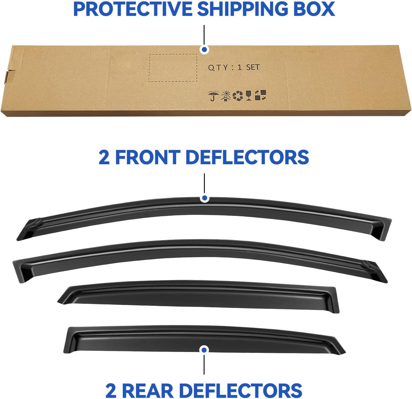 Window Visors Rain Guards Shield for 2013-2019 Nissan Sentra, Window Wind Deflectors Vent Shades for 13-19 Sentra