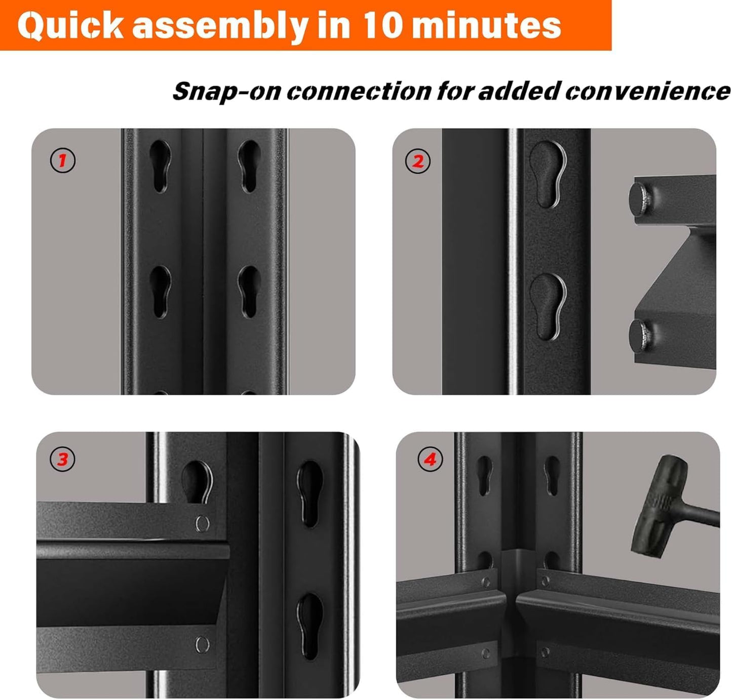 Adjustable 5-Tier Garage Shelving, Heavy Duty Steel Storage Rack, High Load Capacity, Ideal for Garage, Warehouse, or Home Organization (5-Tier 72" H x 36" W x 12" D)