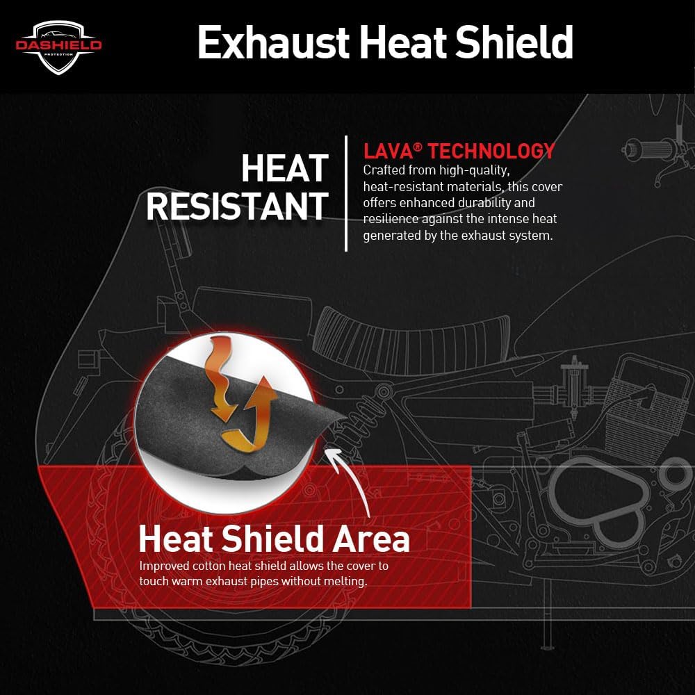 Ultimum Series Motorcycle Cover Waterproof All Weather Protection Universal Heavy Duty Night Reflector with Lock-Holes Compatible with Suzuki Harley Davidson Kawasaki Yamaha Honda Blue XXL