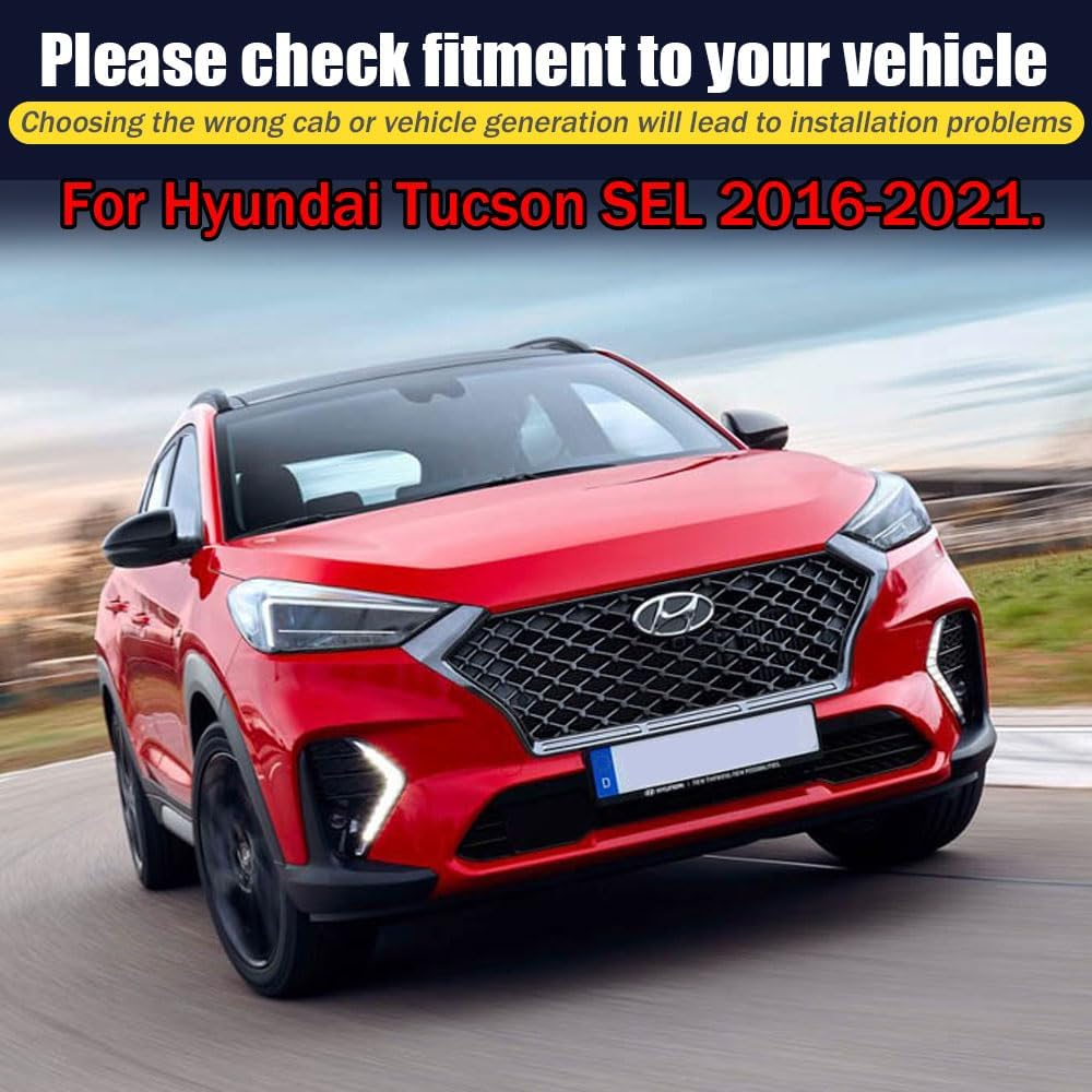 Rain Guards for Hyundai Tucson SEL 2016-2021, Tape-on Side Window Deflectors for Hyundai Tucson, Window Visors for Hyundai Cars,for Hyundai Car Accessories 4 Rain Guards & 2 Car Coasters