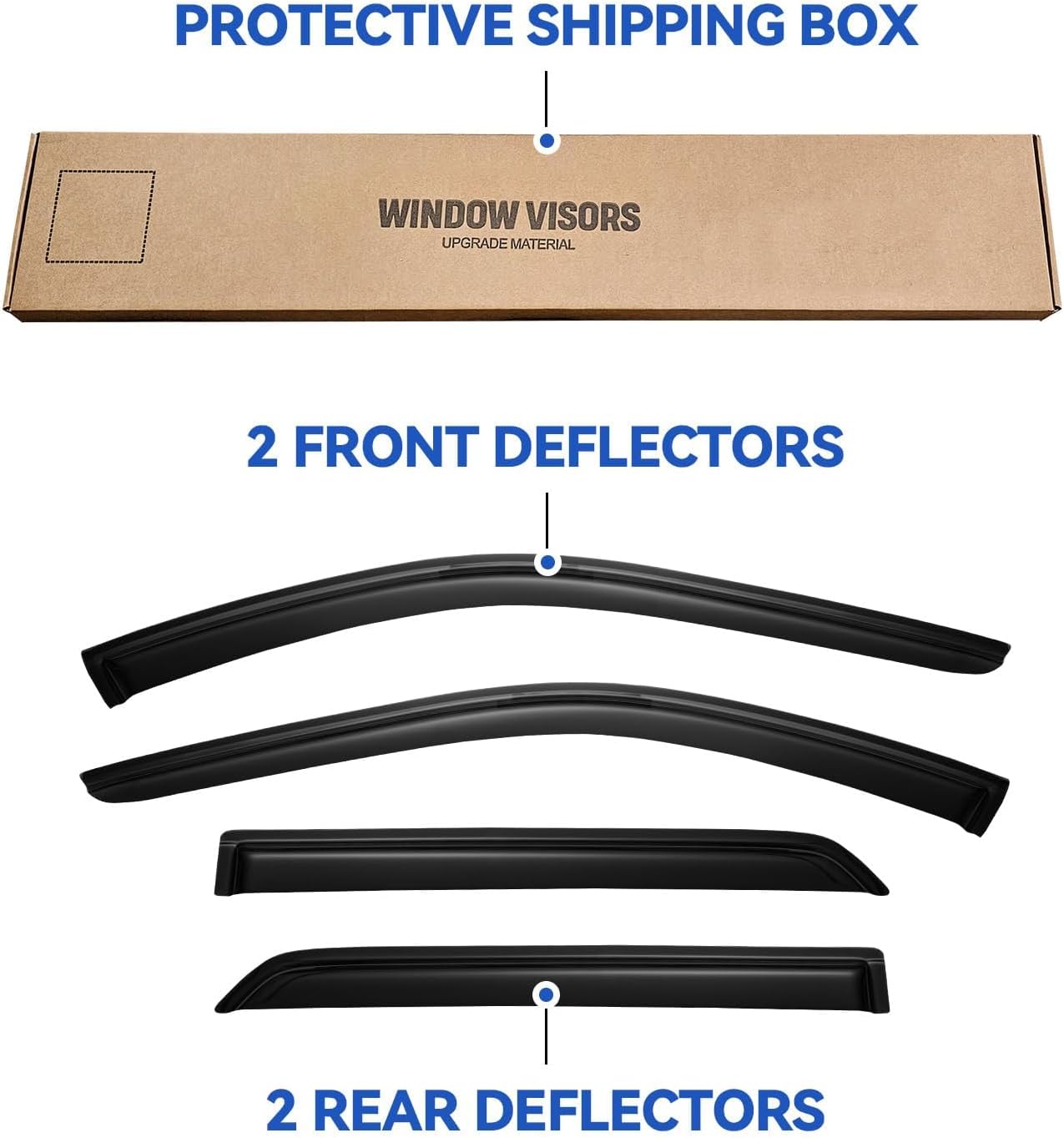 Window Visors Rain Guards for 2011-2025 Dodge Durango, Out-Channel Window Vent Wind Deflectors Visors Shades for 11-25 Durango