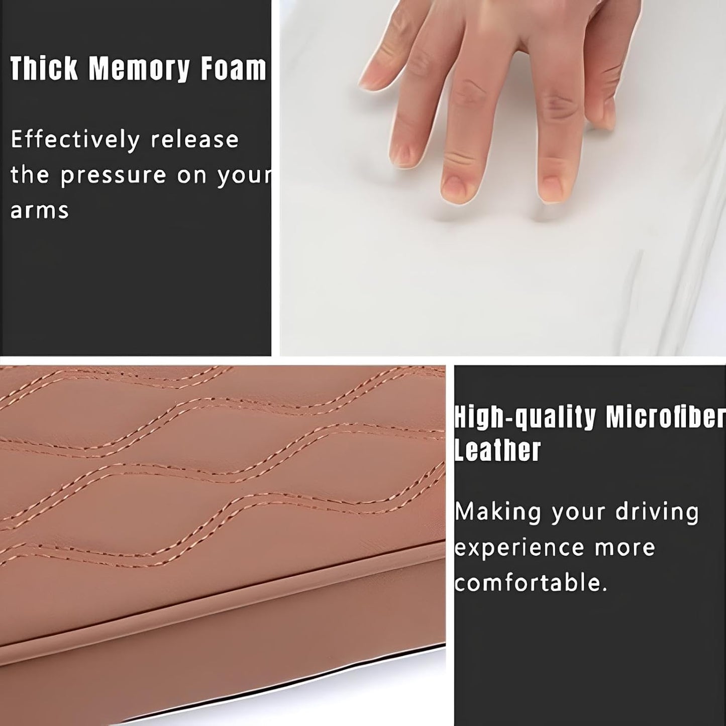 Leather Car Armrest Box Mat - 2023 New Waterproof Car Center Console Cover Mat, Universal Armrest Mat, Leather Car Armrest Cover for SUV/Truck/Vehicle (A-Coffee)