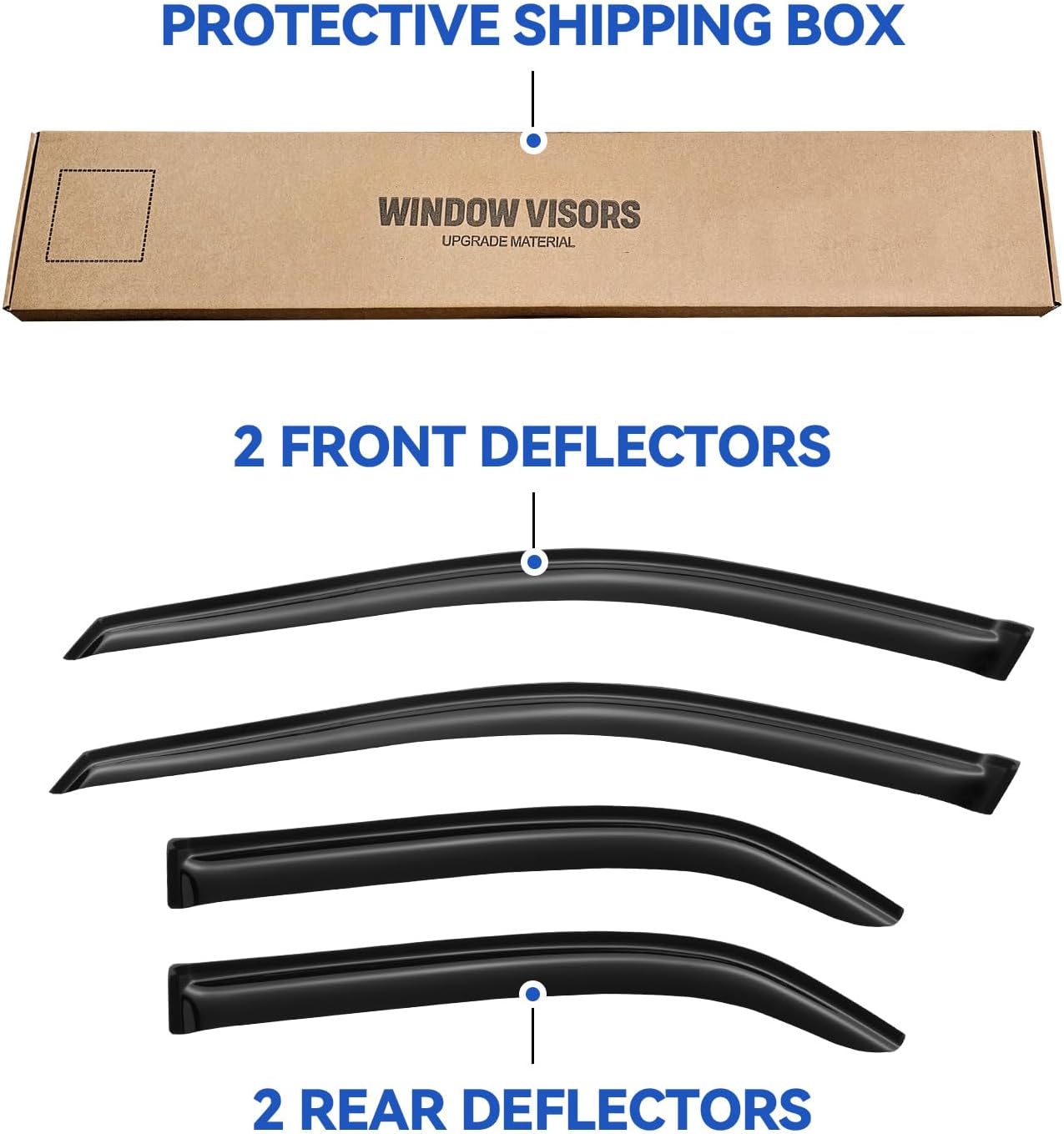 Window Visors Rain Guards for 1998 1999 2000 2001 2002 Honda Accord, Out-Channel Window Vent Wind Deflectors Visors Shades for 98-02 Accord Sedan