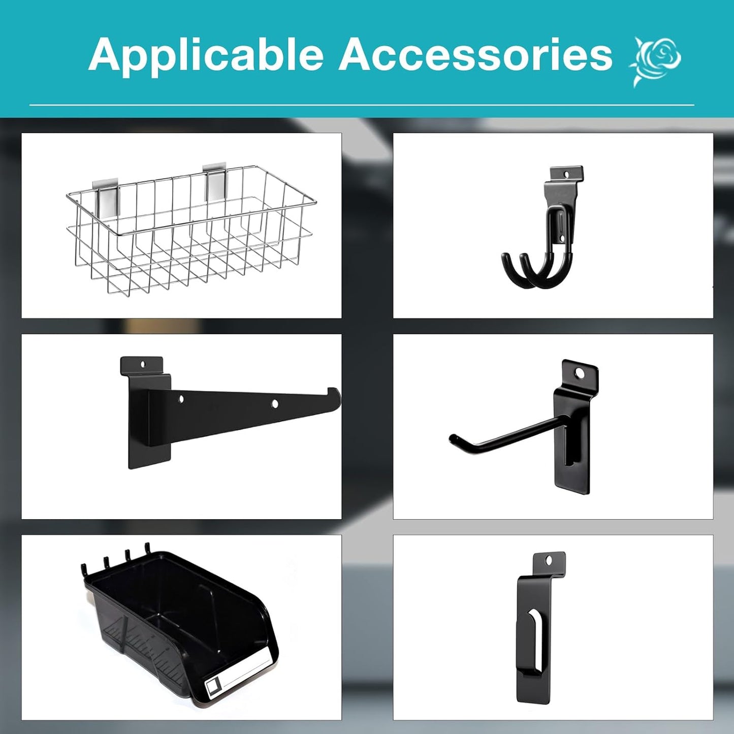 NeatiEase Slatwall Panel Wall Storage Systems, 4 x 8ft Slat Wall Paneling Garage Wall Organizer, Heavy Duty Wall Mounted PVC Wall Rack (Black)