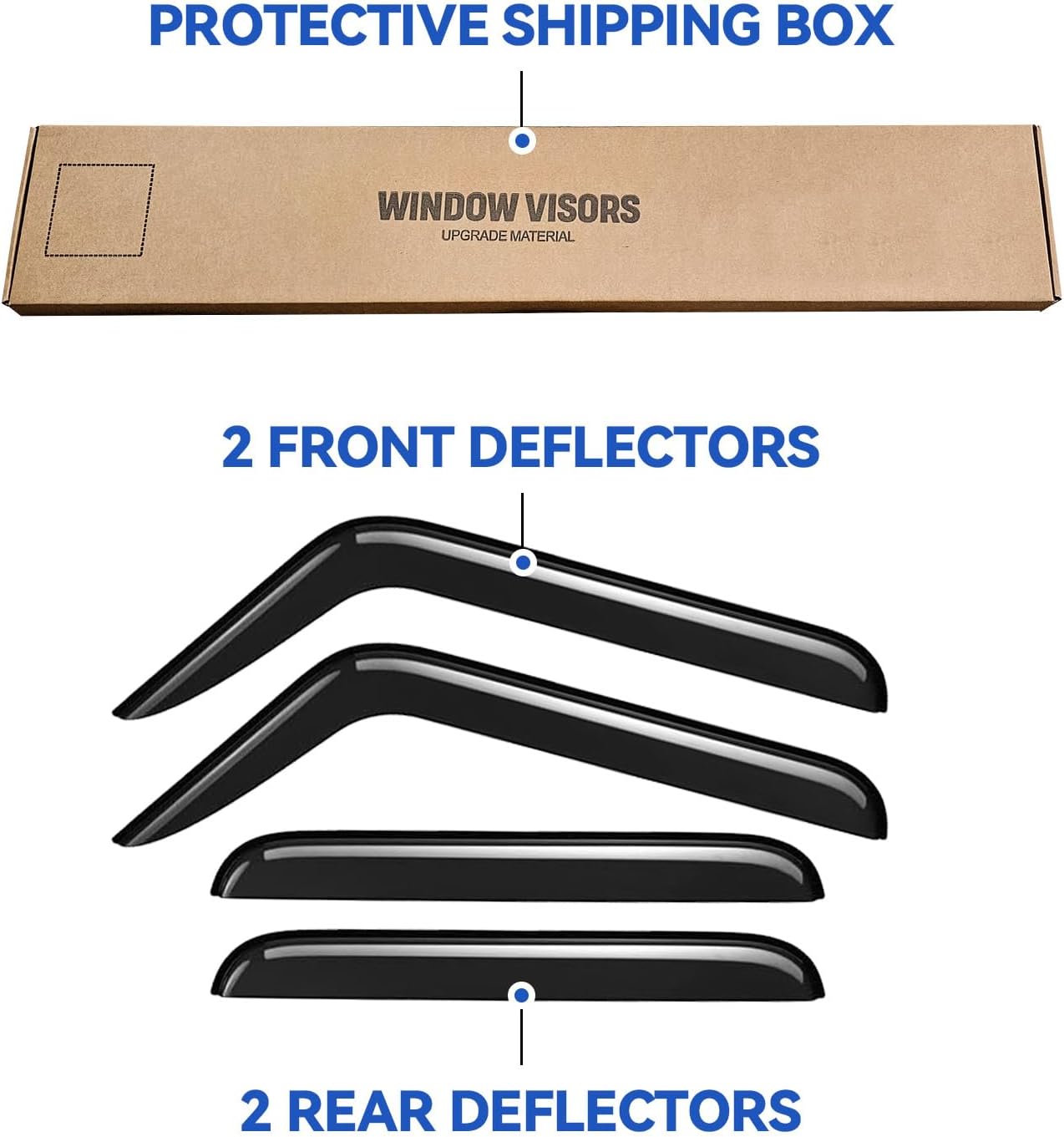 Window Visors Rain Guards Shield for 2003-2009 Hummer H2, Out-Channel Window Vent Wind Deflectors Visors Shades for 03-09 Hummer H2