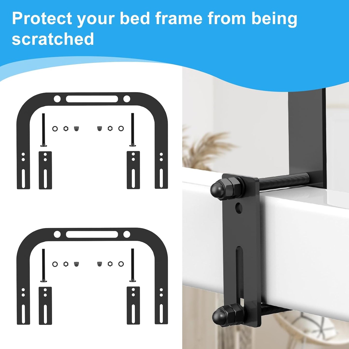 YUOROS Mattress Retainer Bar Keep Mattress Stopper from Sliding Slide Stopper to Prevent Sliding Holder in Place Gripper