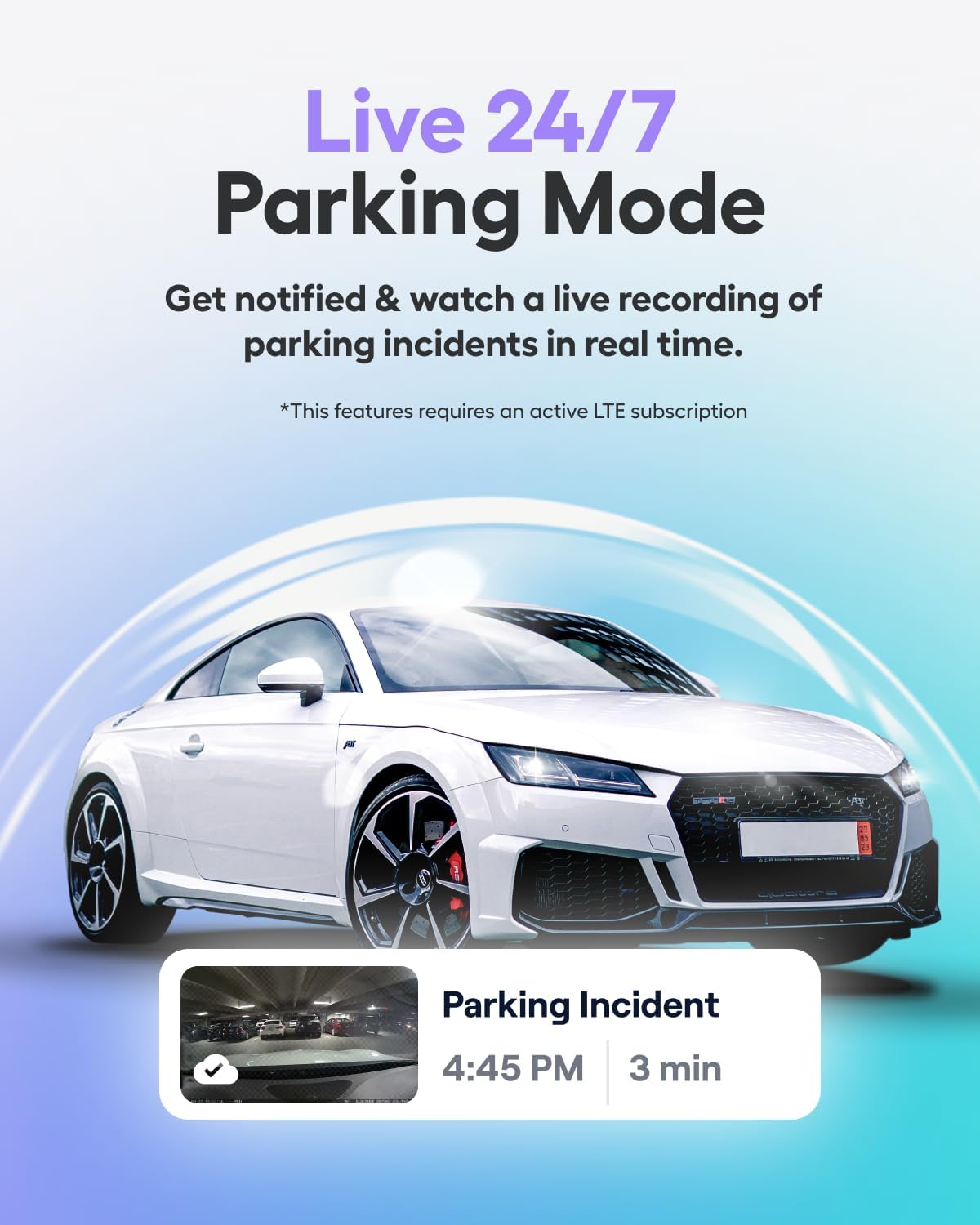 Nexar Beam2 Mini Dash Cam Car Camera 256GB Storage 24H Parking Mode Wide Angle FHD Lens Wireless Dash Camera for Cars Includes $25 OBD Hardwire Kit for Continuous Power