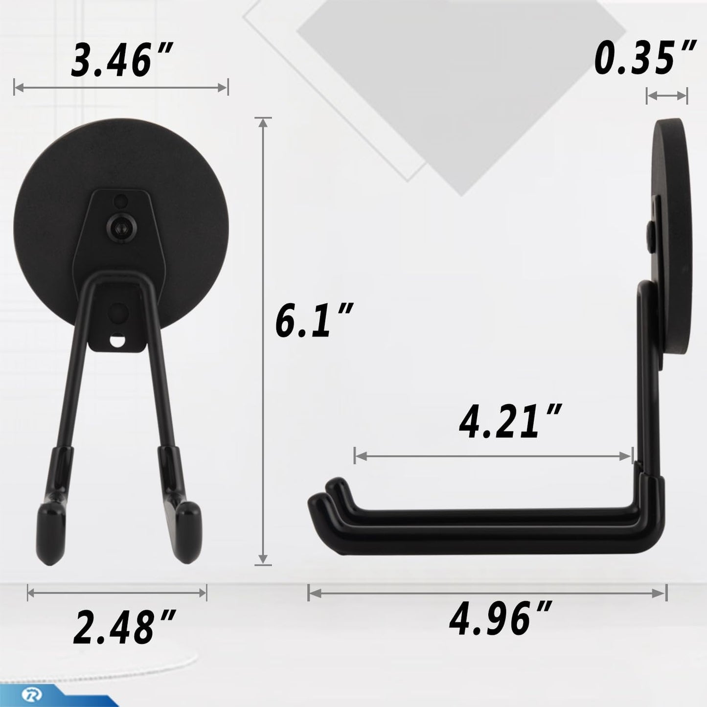 2 Pcs Magnetic Hook Heavy Duty, Strong Magnet Hooks for Garage Tools Hose Rope Electric Drill (Large)