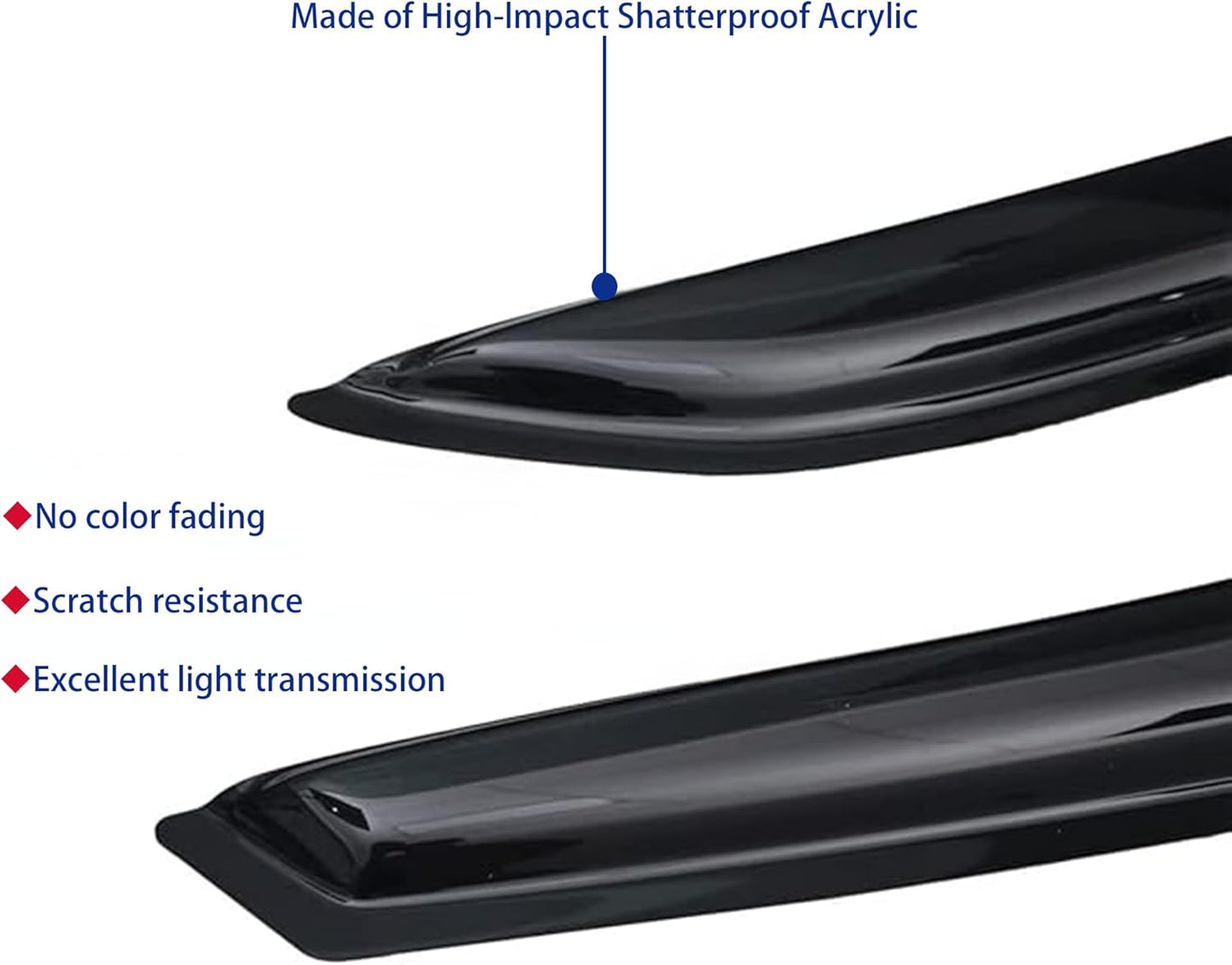 Window Visors Rain Guards fits 2010-2015 Prius (EXCLUDES Prius V & Prius C), Out-Channel Window Wind Deflectors Vent Shades Accessories, Dark Smoke 4 Pcs, 2011 2012 2013 2014