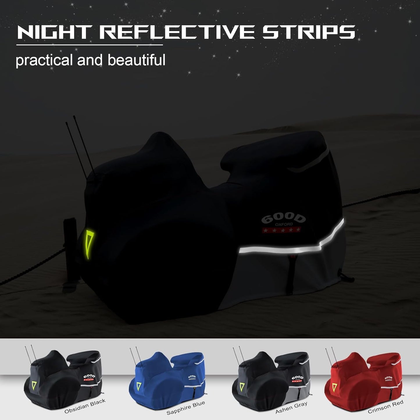 Rosefray Trike Cover,Motorcycle Cover Heavy Duty 600D Waterproof forTrike Models Harley Davidson freewheeler, Tri Glide, and CVO Version, Trike Goldwing, Chidftain, Challenger, Elite Storage, Gray