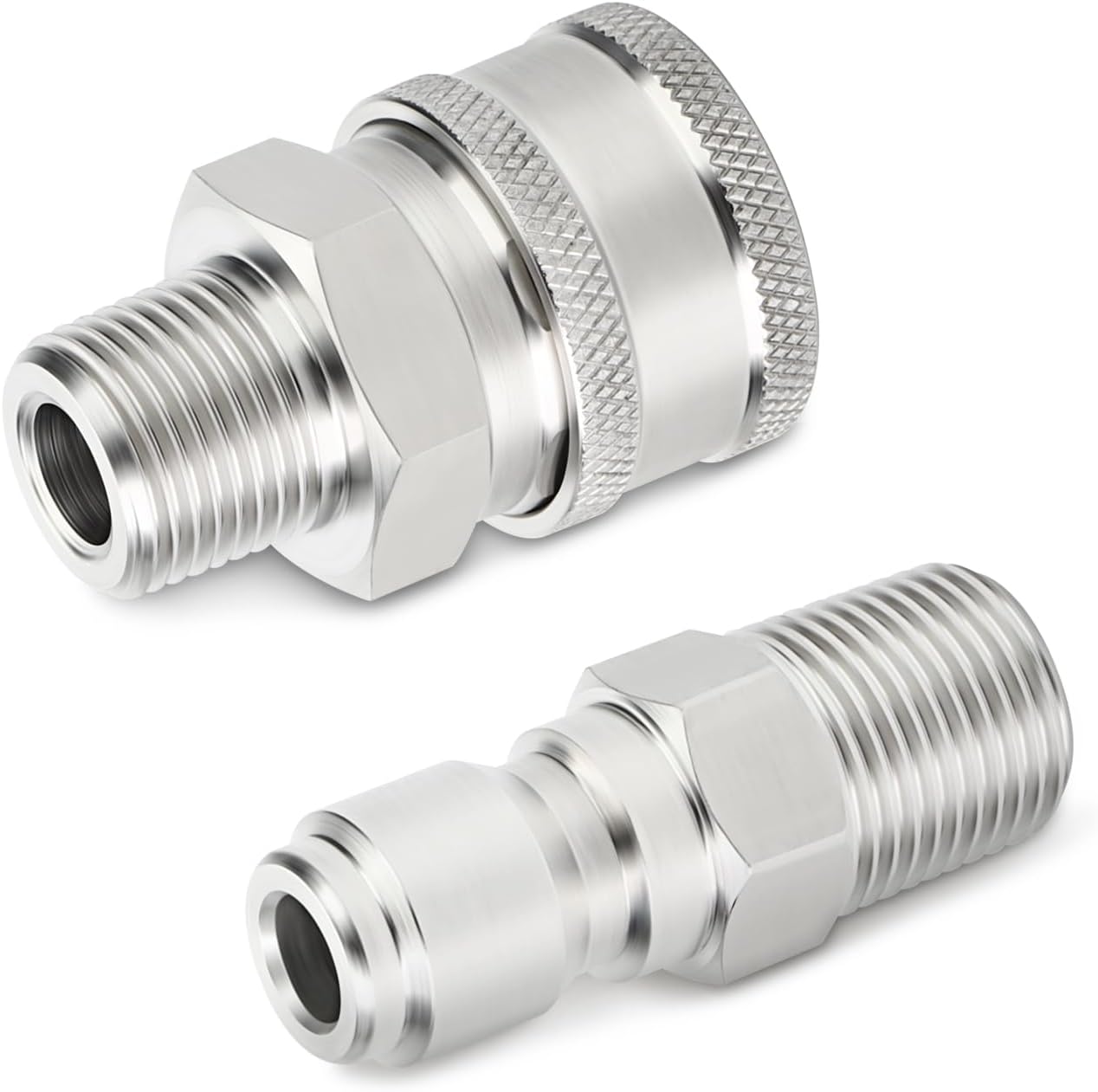 TAISHER 12PCS 304 Stainless Steel Pressure Washer Adapter Kit, Quick Connect Fittings,3/8" Male