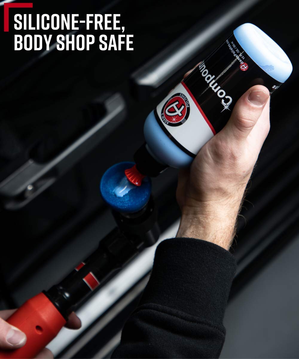 Adam's Paint Correcting Compound 12oz - Silicone-Free, Body Shop Safe, Low-Dust Formula - Heavier-Cut for Faster, Stronger Correcting for Clear Coat, Gel Coat, Single Stage Finishes