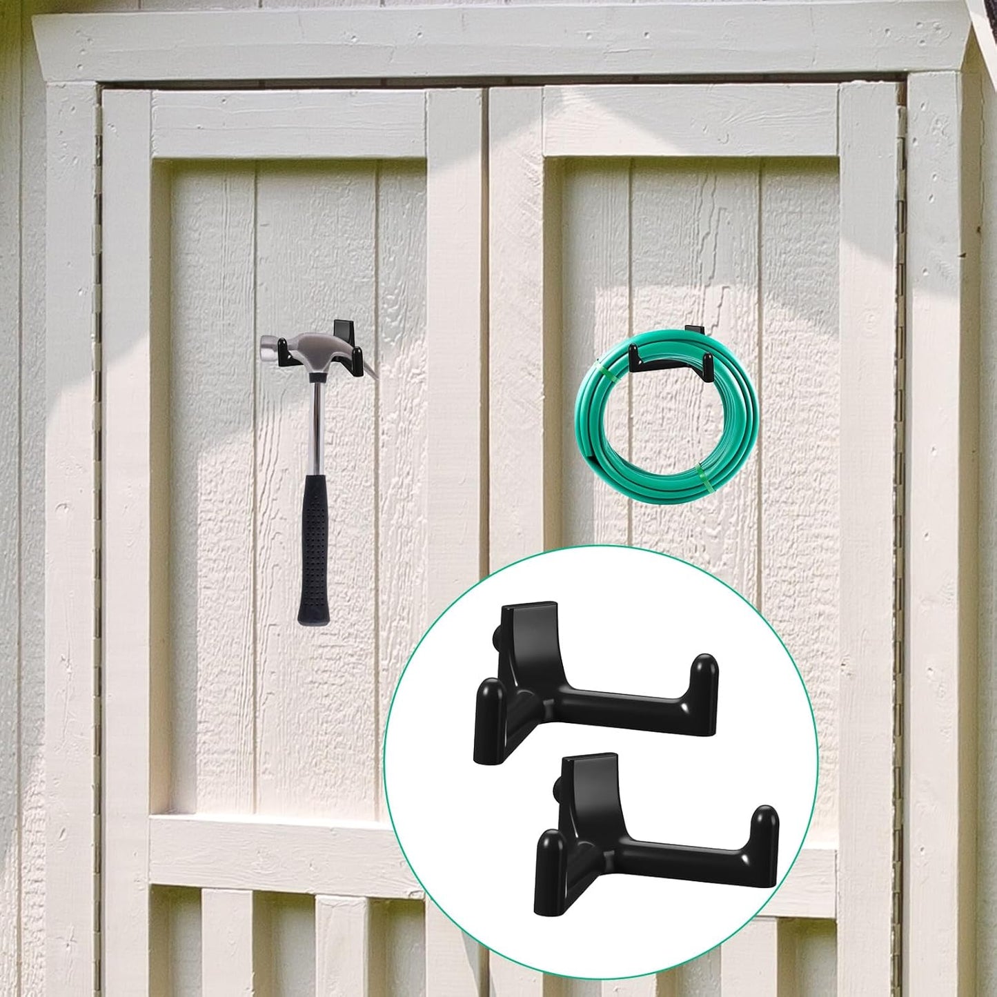 8 Pcs Shed Storage Tool Hooks Accessories Compatible with Suncast, Compatible with craftsman for Hanging Shelves Accessories Part, Storage Sheds Replacement Screws, Brackets and Hooks (V Shaped)
