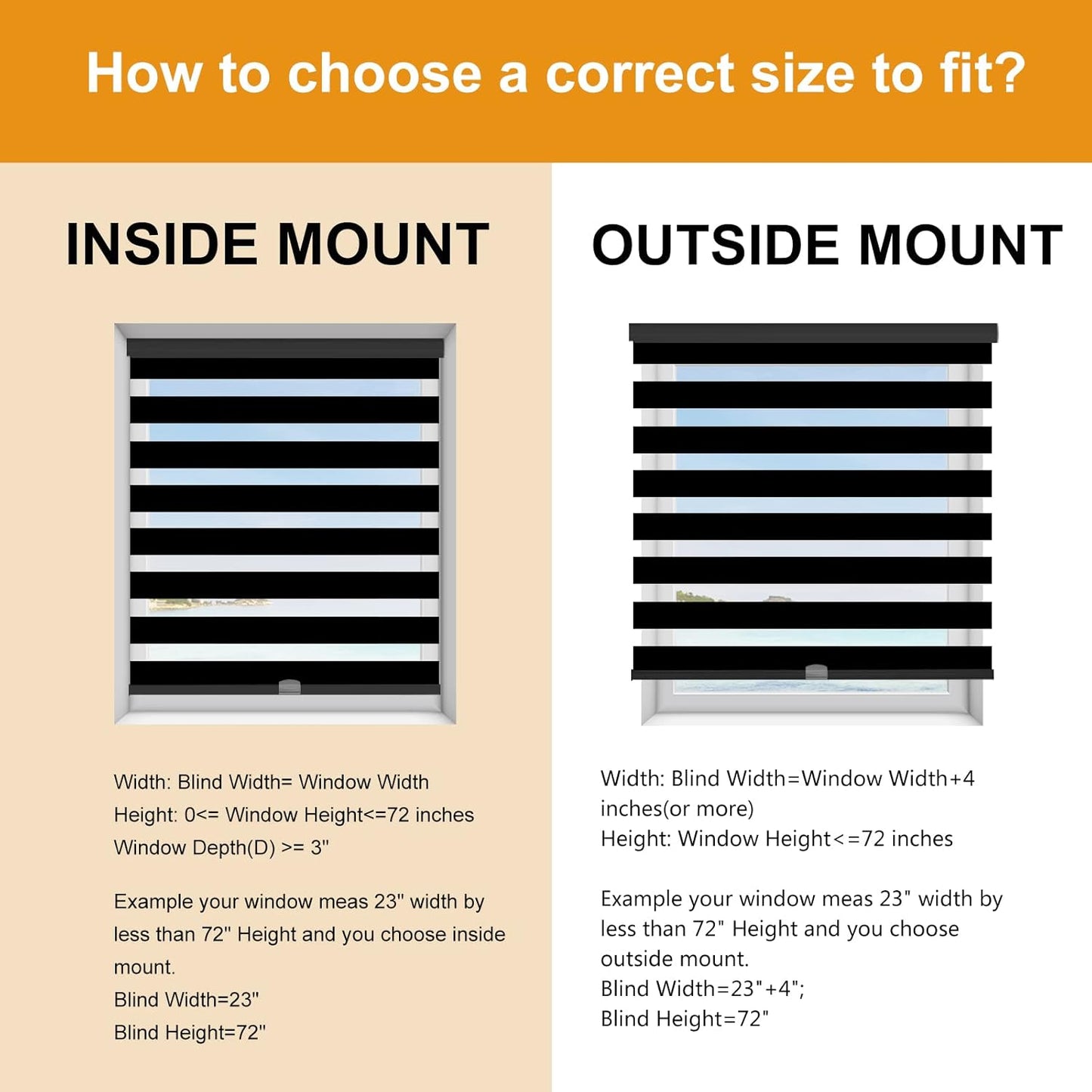 Persilux Cordless Zebra Blinds for Windows Free-Stop Roller Windows Shades (31" W X 72" H, Black) Dual Layer Light Control for Day and Night, Light Filtering Sheer Shades for Home, Easy to Install