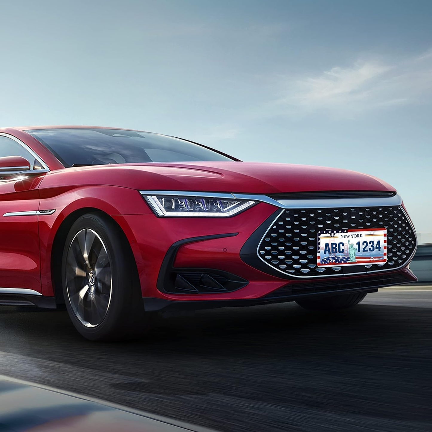 License Plate Frames,2 Packs Front Rear Car Tags,Aluminum Alloy License Plate Cover,No Rust,Water Proof,Wear Resistant,Car Accessories (Colorful USA Flag)