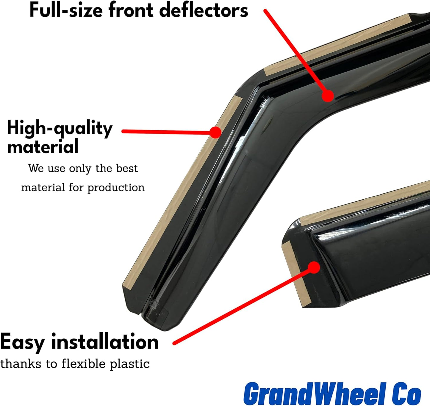 Window Deflectors Smoke Tinted in-Channel Side Window Vent Visor Deflectors Rain Guards Compatible with Silverado/Sierra 2500HD/3500HD 2020-2025 Crew Cab - 4pcs. GW0866
