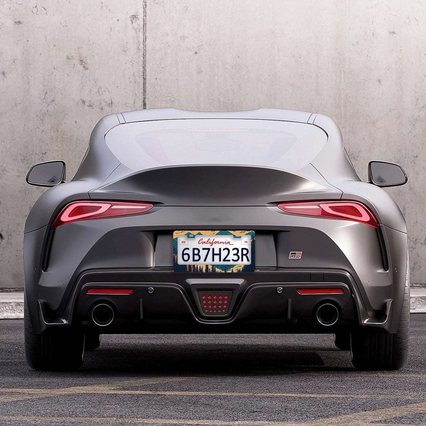 Mountains Forest License Plate Frames - 2 Pcs Set 2 Holes Stainless Steel Metal Novelty Auto Car Accessories Decoration License Plate Frame Cover Size 6.3" x 12.2" Fit US Vehicles for Women Men Gift