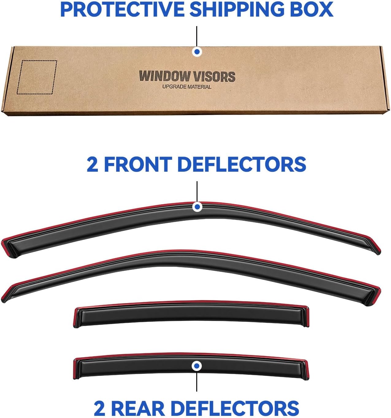 in-Channel Window Visors Rain Guards for 2011-2023 Dodge Charger, Window Vent Wind Deflectors Visors Shades for 11-23 Charger (NOT Outside-Adhensive Style