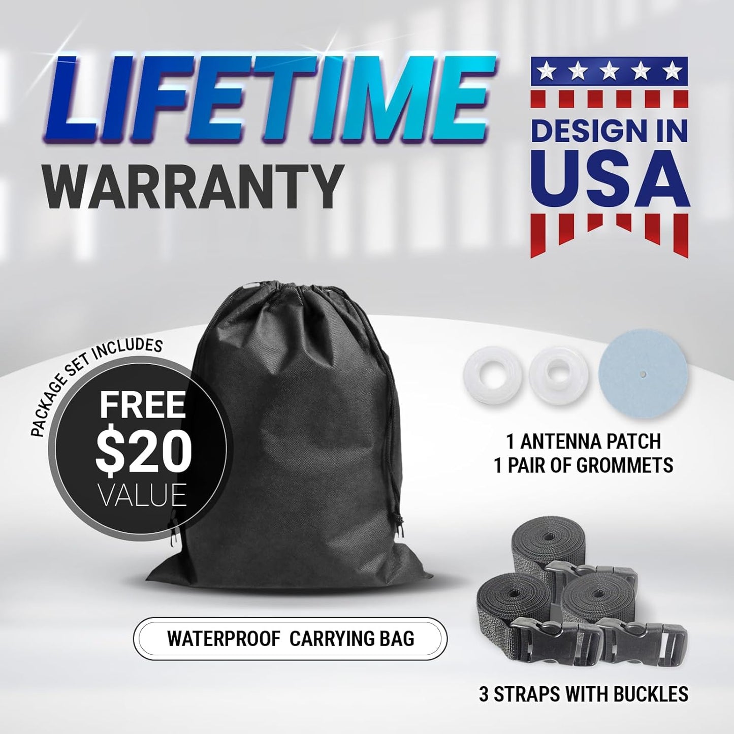 iCarCover Custom Car Cover for Buick Special Wagon (1957-1958) Waterproof All-Weather Rain Snow UV Sun Protector Full Exterior Indoor Outdoor Car Cover (Stripe - Black/Gray)