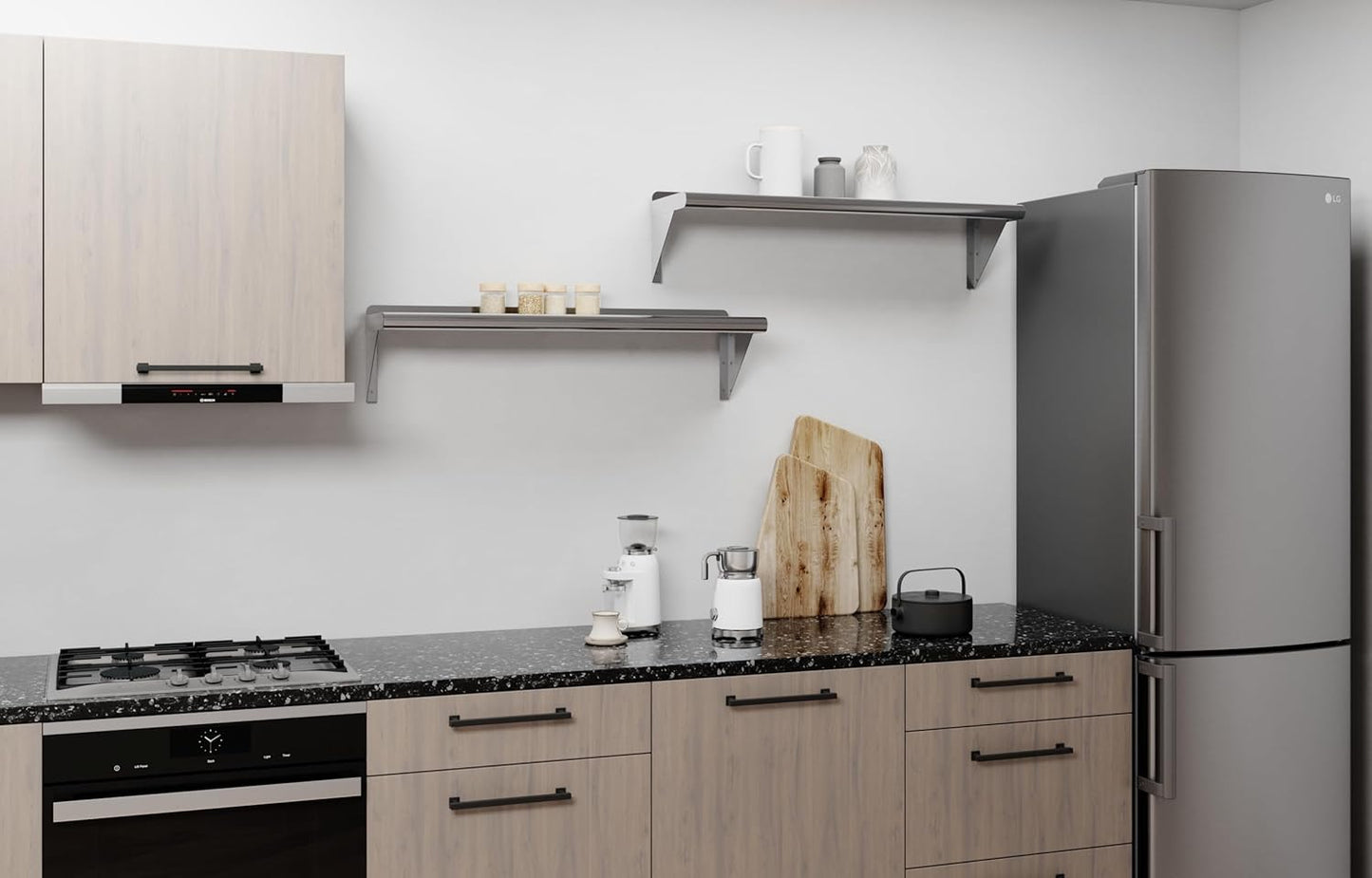 AmGood 36" Long X 10" Deep Stainless Steel Wall Shelf | NSF Certified | Appliance & Equipment Metal Shelving | Kitchen, Restaurant, Garage, Laundry, Utility Room