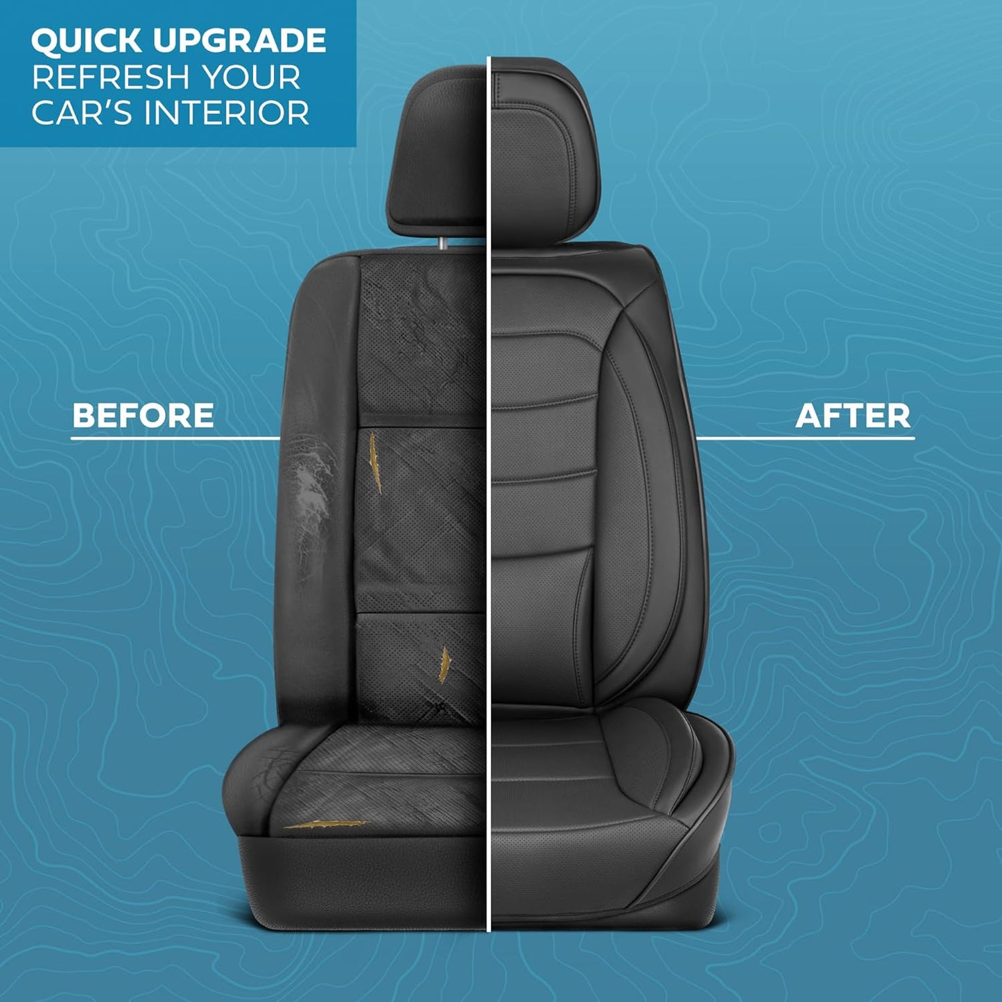 Elite Edition Faux Leather Seat Covers for Cars, Trucks, & SUV - 2 Black Car Seat Covers for Front Seats - Universal Fit Car Accessories Automotive Interior Cover Protector for Most Vehicles