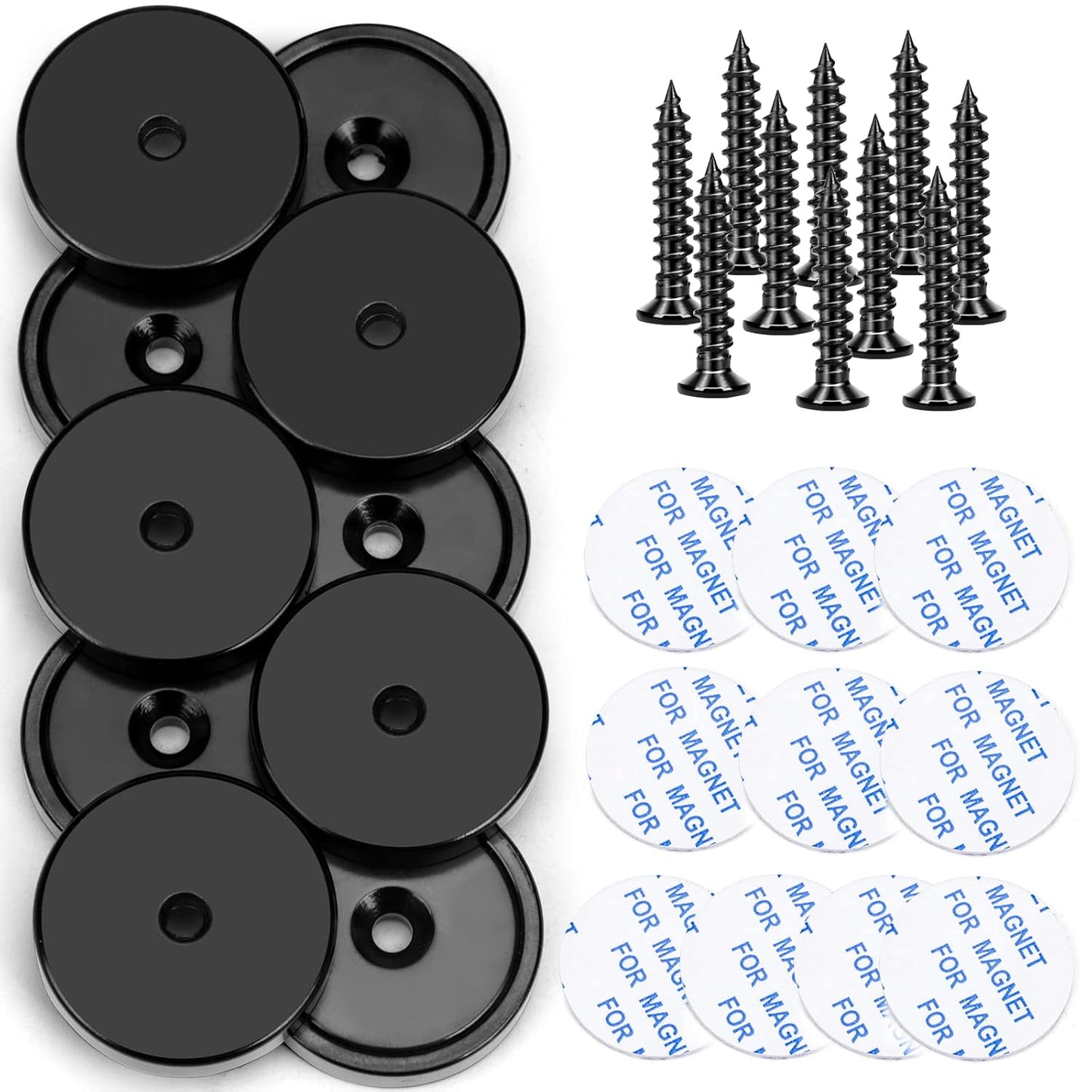 LOVIMAG Magnets,110lb+ Waterproof Super Strong Neodymium Magnet with Hole for Wall Mounting,Strong Rare Earth Cup Magnets with Heavy Duty Countersunk Hole and Screws for Tool Room,Workplace-Pack of 10
