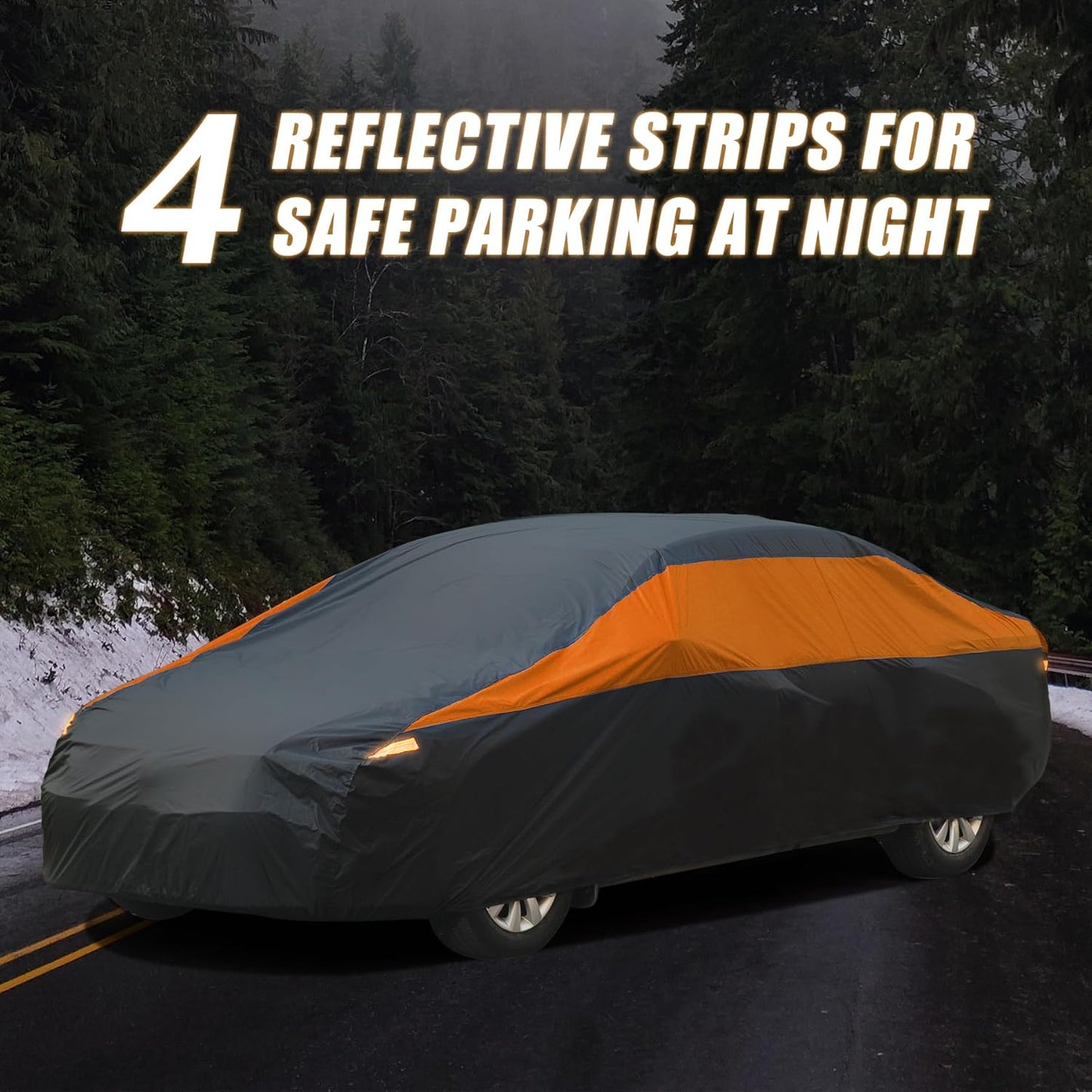 Car Cover Waterproof All Weather,Outdoor Car Cover for Automobiles,Full Exterior Cover Windproof Outdoor car Cover UV/Snow/Hail/Dust Protection Fit Sedan-Length up to 180"