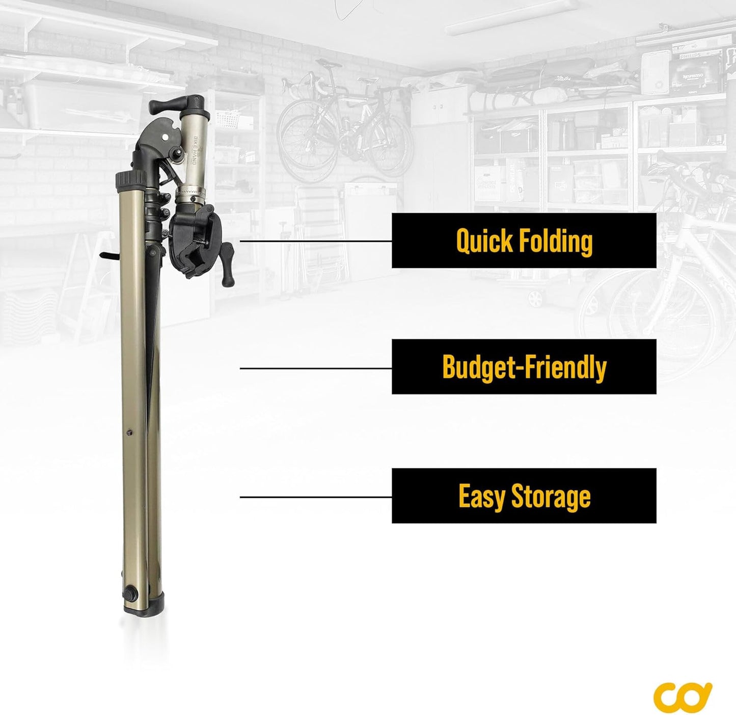 BikeHand Bike Repair Stand | Lightweight & 360 Adjustable Home Bicycle Mechanics Workstand w/Magnetic Tool Plate | Quick Release Portable Bike Maintenance Stand for Mountain & Road Bike