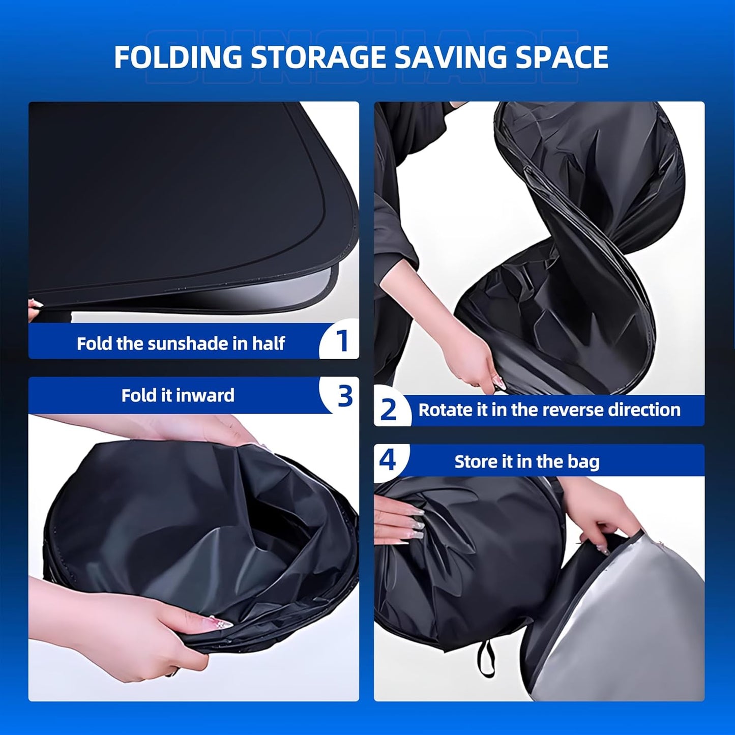 Windshield Sun Shade for Toyo-ta Tacoma 2016-2025 2026 Foldable Sunshade Custom Fit Front Window Car Interior Accessories Protector Blocks UV Rays