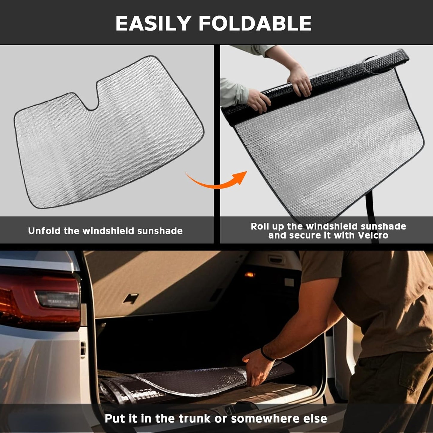 Windshield Sun Shade for Honda Civic 2016-2021 - 5-Layer Bubble Foldable Front Window Shade Sun Visor Accessories - Blocks Heat & UV Rays