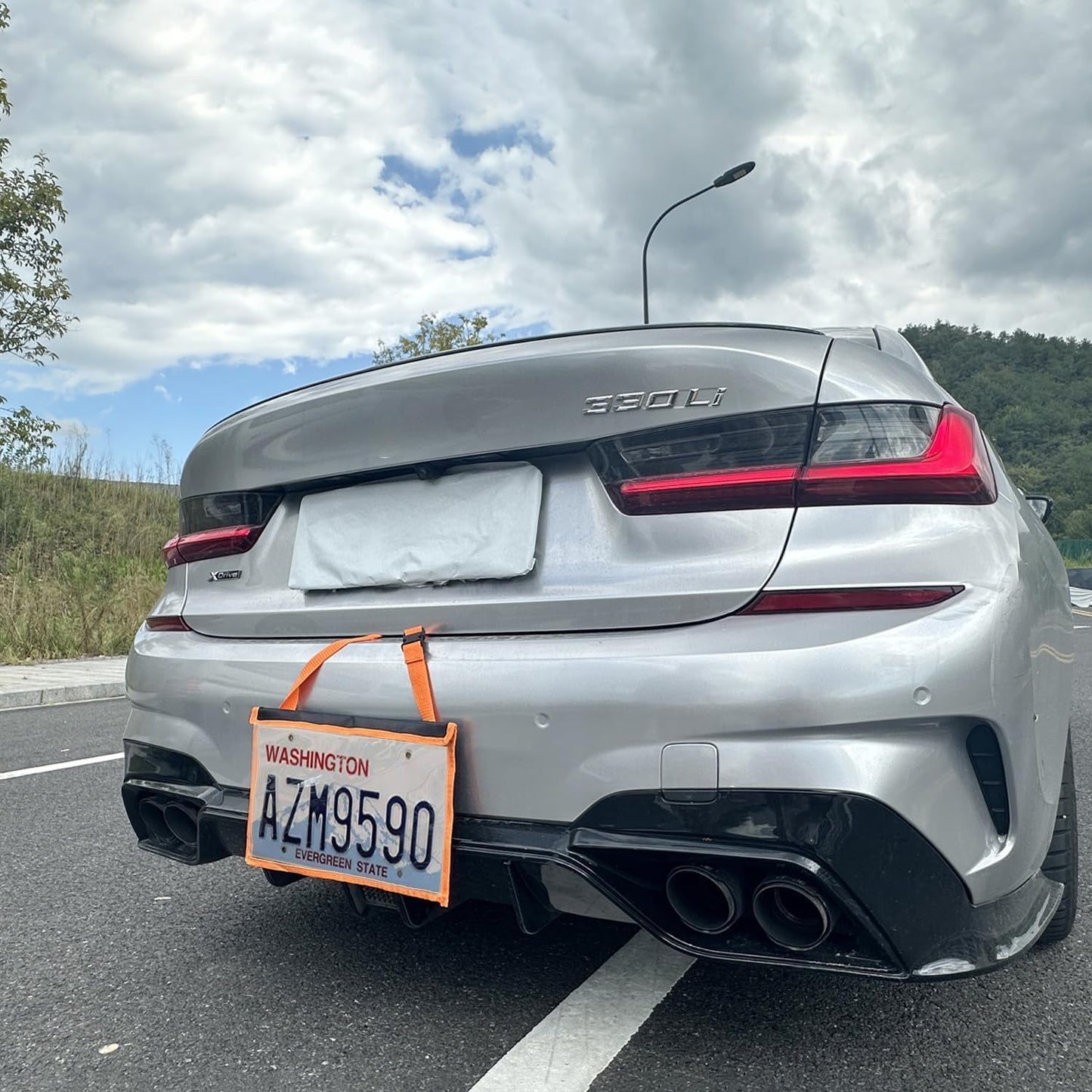 License Plate Holder with Hanging Strap, Test Drive Tag Bag, Dealer Plates License Frame Cover, for Car SUV Truck (Orange, 5)