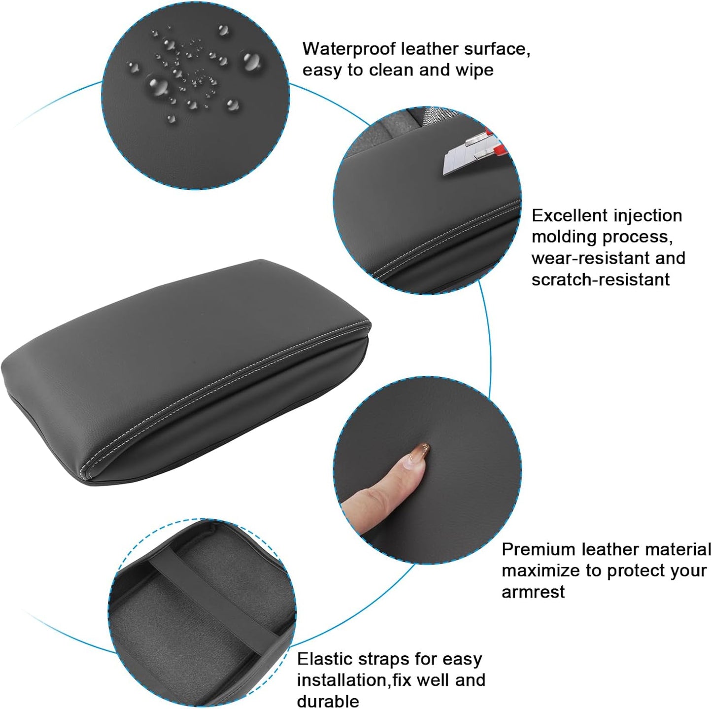 SXCY for 2024 2025 Land Cruiser Armrest Cover for Toyota Land Cruiser 2025 Center Console Cover 2024 2025 Land Cruiser Center Console Cover for 2025 Land Cruiser (White Line (Pad))