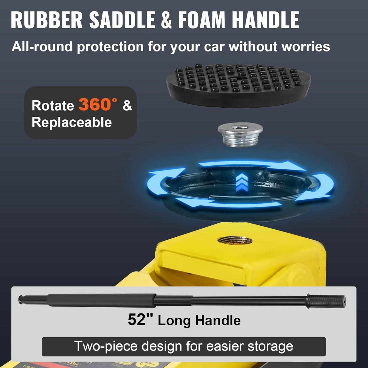 VEVOR 4 Ton Low Profile, Heavy-Duty Steel Racing Floor Jack with Dual Pistons Quick Lift Pump, Lifting Range 3.94"-20.98"