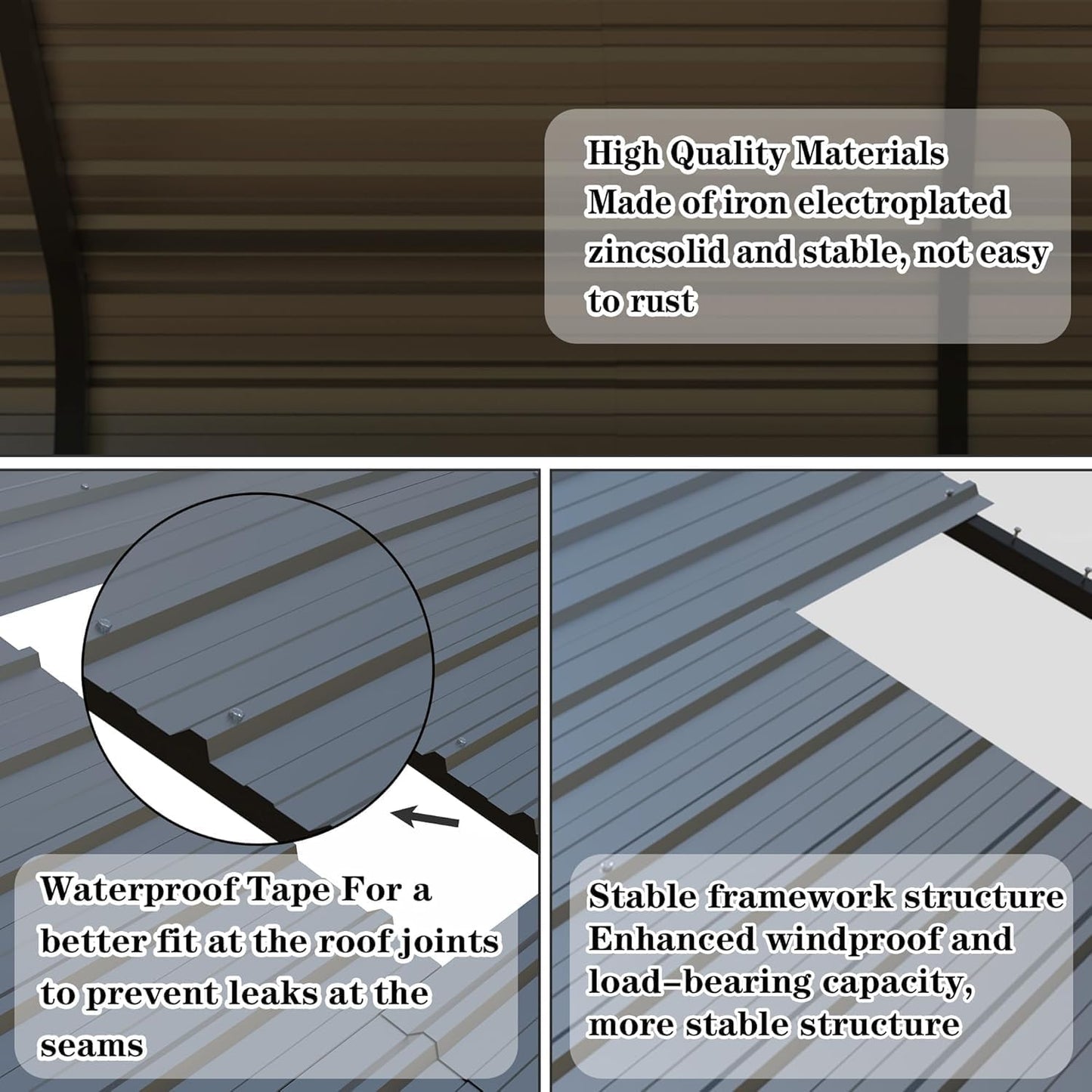 10x20FT/20x20 FT Metal Carport Heavy Duty for 2 Cars - Frame Shelter Car Garage Kits for All-Weather,Car Canopy Reinforced with Safe Boat Cover Car Ports for Yard Protection (10 x 20ft)