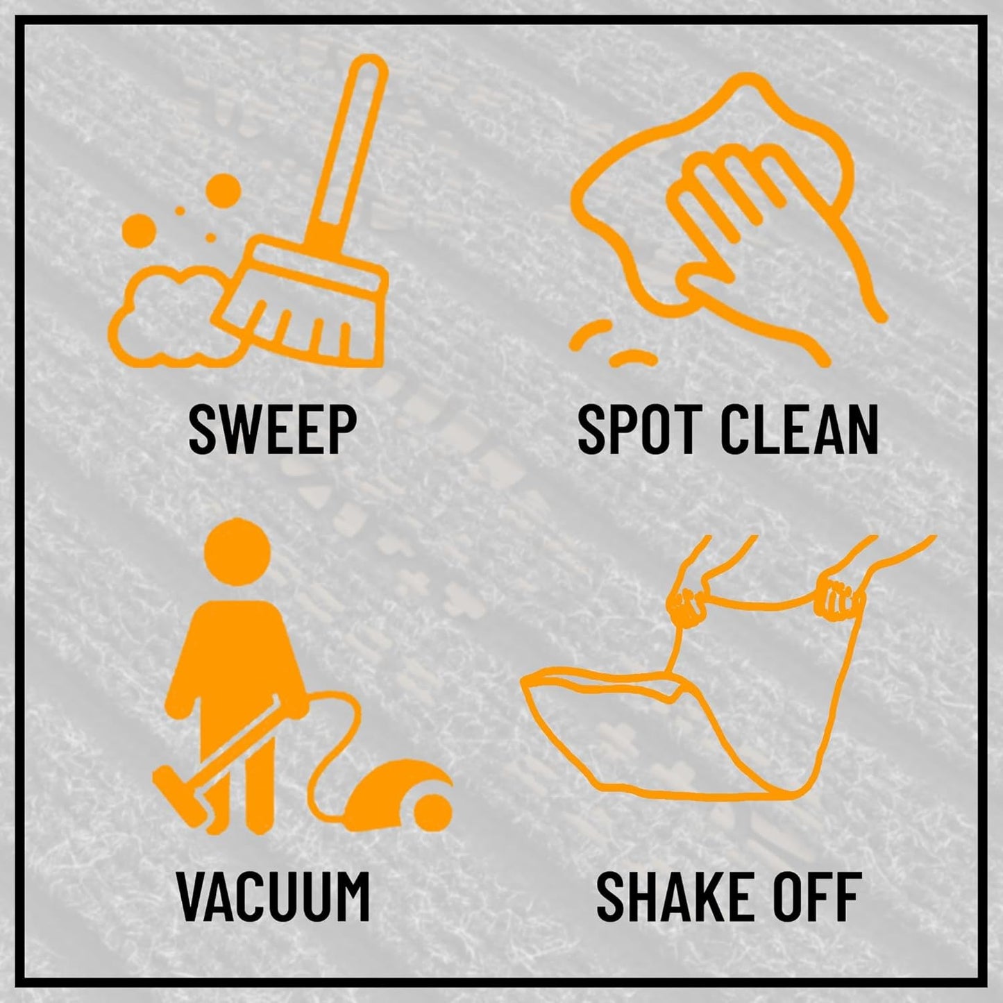 Ottomanson 2' x 12' Hallway Runner with Scraper Pile Extra Durable Non-Slip Rug Mat for Indoor & Outdoor Use - Ideal for Kitchen, Entryway, Patio & Garage - High-Traffic Carpet, Brown