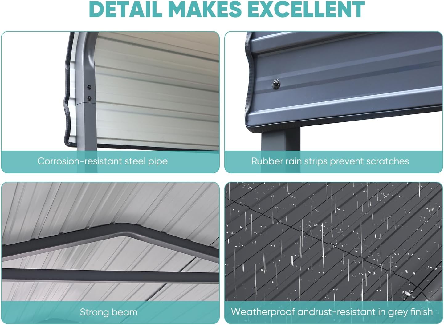 Metal Carport,Carport Canopy 12x20 Heavy Duty All Weather,Car Tent Garage with Galvanized Metal Roof,Metal Car Port for Snow,Outdoor Car Shelter