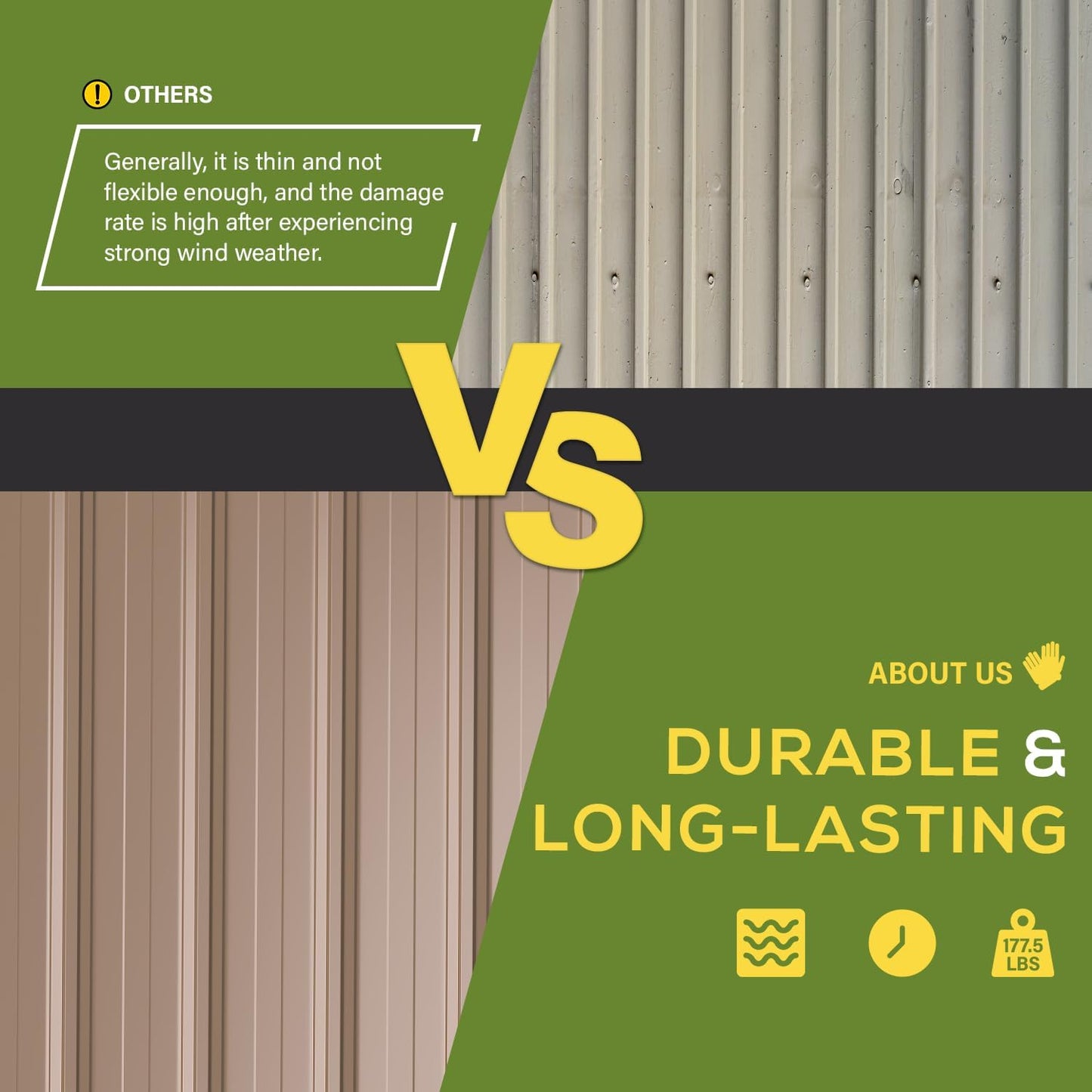 U-MAX 8' x 10' Metal Storage Shed for Outdoor, Yard Steel Shed with Design of Lockable Doors, Utility and Tool Storage for Patio, Garden, Backyard, Outside use