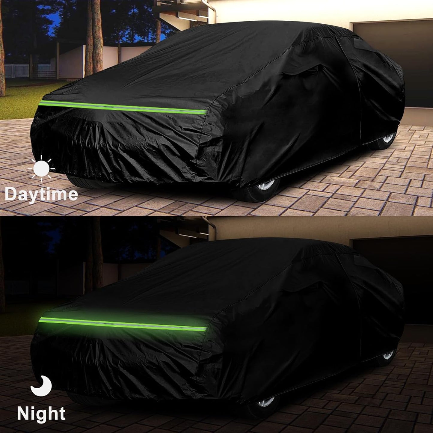 Waterproof Car Cover Compatible with Chevrolet Impala SS/LS/LT 2000-2020, 6 Layers All Weather Car Covers with Zipper Door for Snow Rain Dust Hail Protection