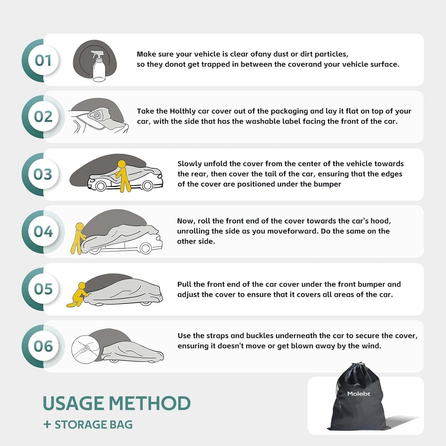 Coupe Car Cover Custom Fit for Chevrolet Corvette C4 C5 C6 C7 C8 Coupe(1963-2025), Waterproof All Weather for Automobiles, Outdoor Full Cover with Windproof Clip Straps.