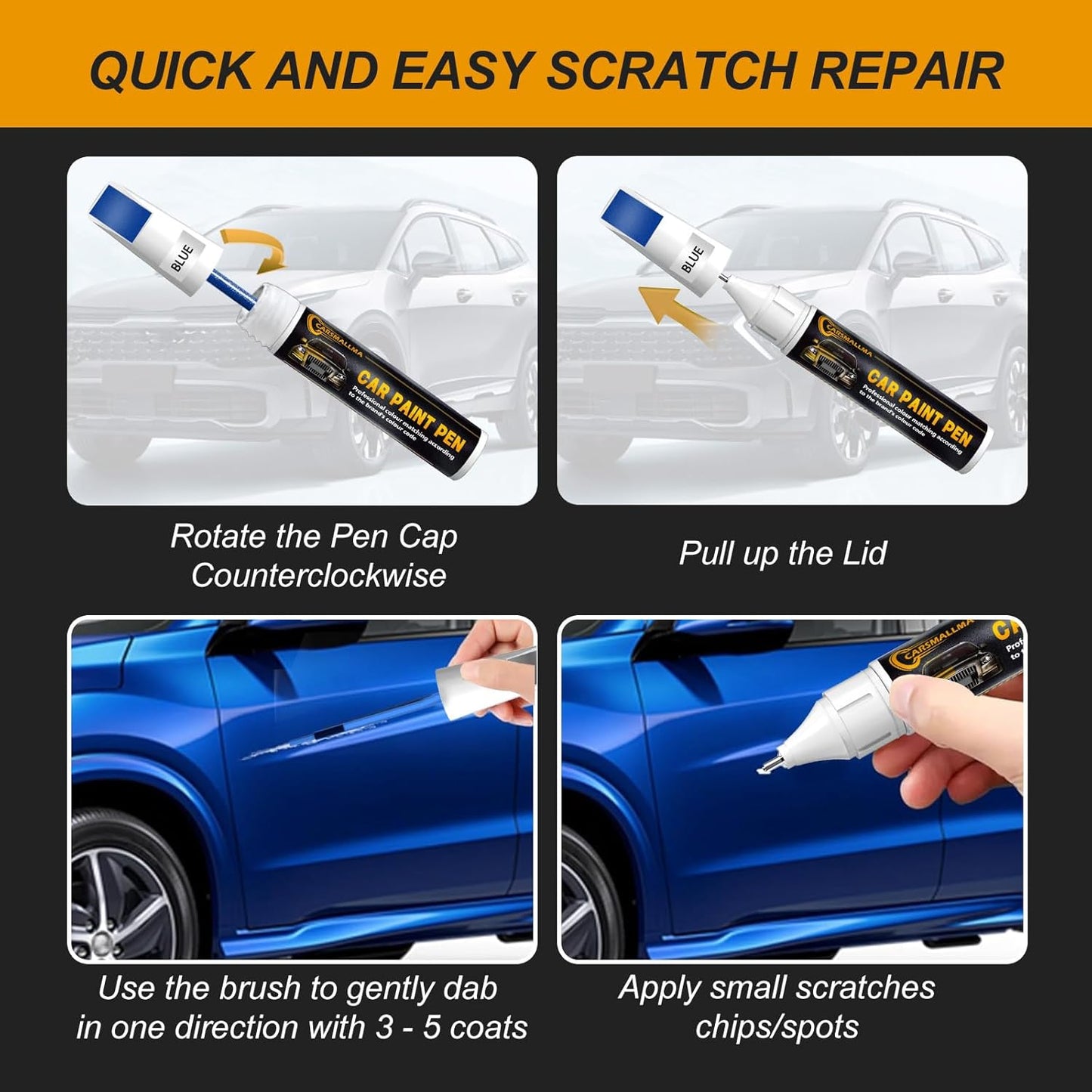 Y2E Calypso Red Car Touch Up Paint for Hyundai, Color Accurate Car Paint Scratch Repair Pen Kit Quick & Easy Fix Vehicle Chips and Automotive Nicks Scuff