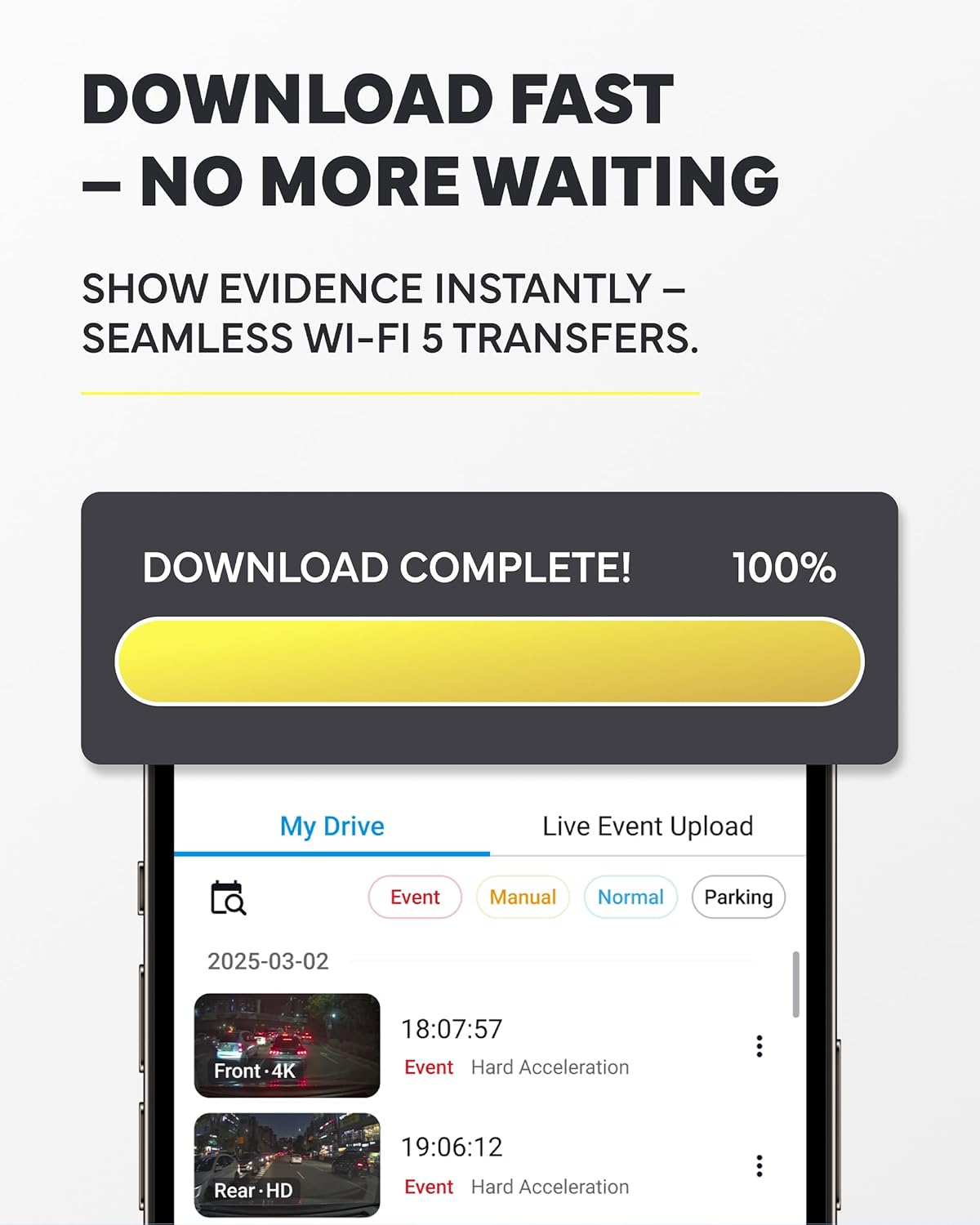 BlackVue Elite 8-1CH Dash Cam – 2K QHD Front Camera with STARVIS 2 Sensor, HDR, Smart Parking Mode, Power Saving, Event Detection, GPS, G-Sensor, USB-C Installation(128GB)