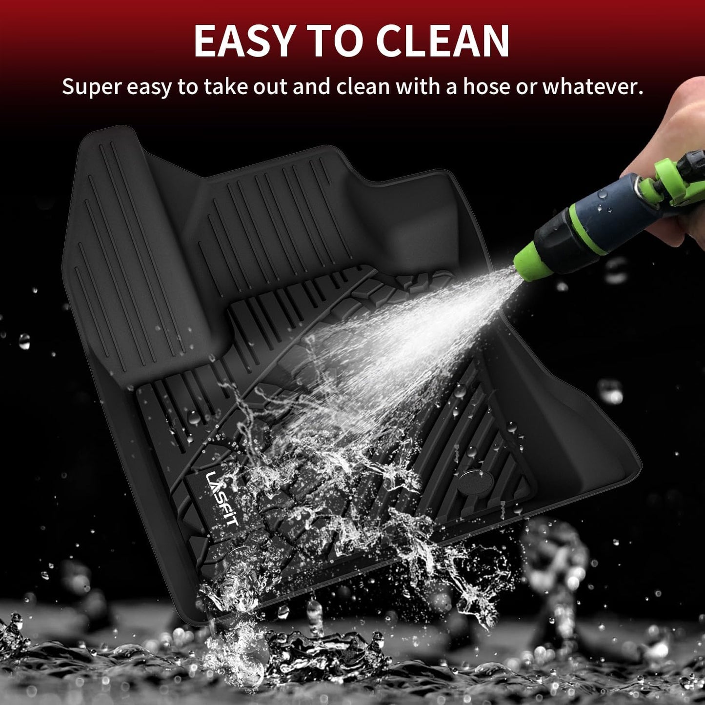 LASFIT Floor Mats for Jeep Compass 2017-2025 All Weather TPE Custom Fit Car Mats Floor Liners 1st & 2nd Row, Black