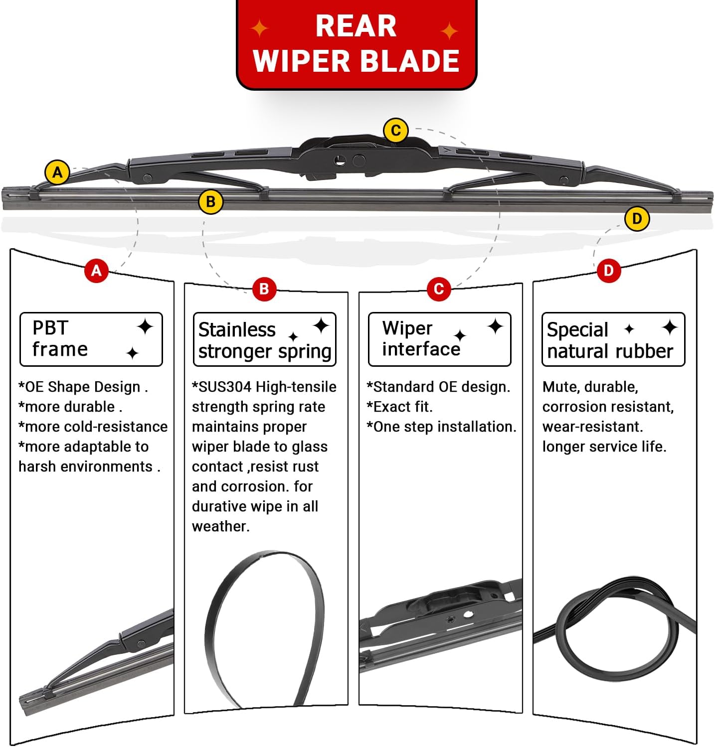 Windshield Wiper Blade Set Replacement for 2007-2017 Jeep Patriot Original Equipment Replacement Front Wiper Blades-21"/21"/10" (Set of 3) U/J Hook