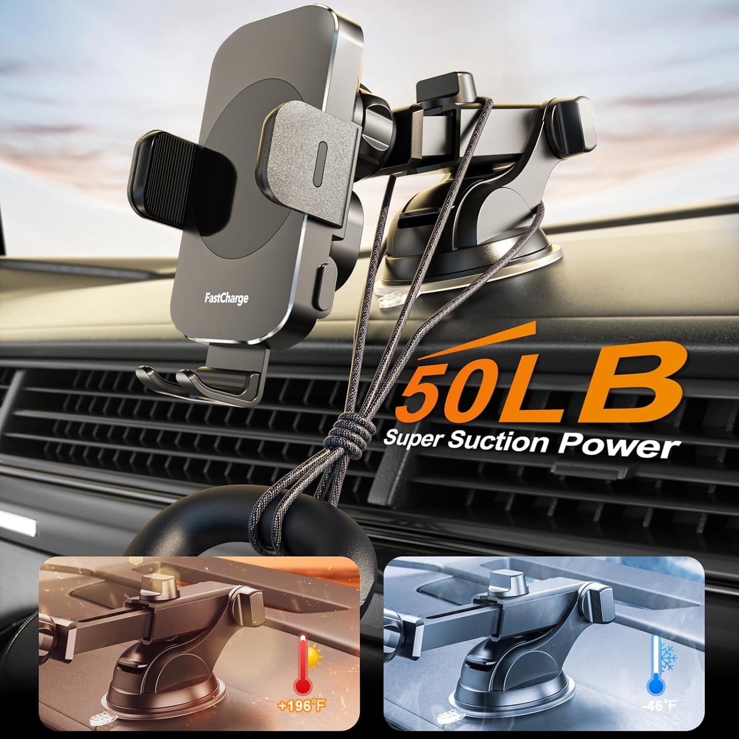 Wireless Car Charger, Fast Charging 15W Auto Clamping Car Charger Phone Holder Phone Mount for iPhone16 15 14 13 12 11 Pro Max Xs, Samsung Galaxy S24 Ultra S23 S22 S21 S20 S10+ Note 9, etc